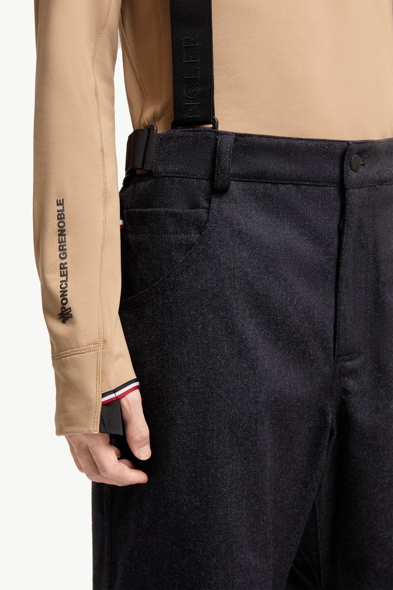 Wool Denim Ski Bib Men Dark Blue Moncler 5