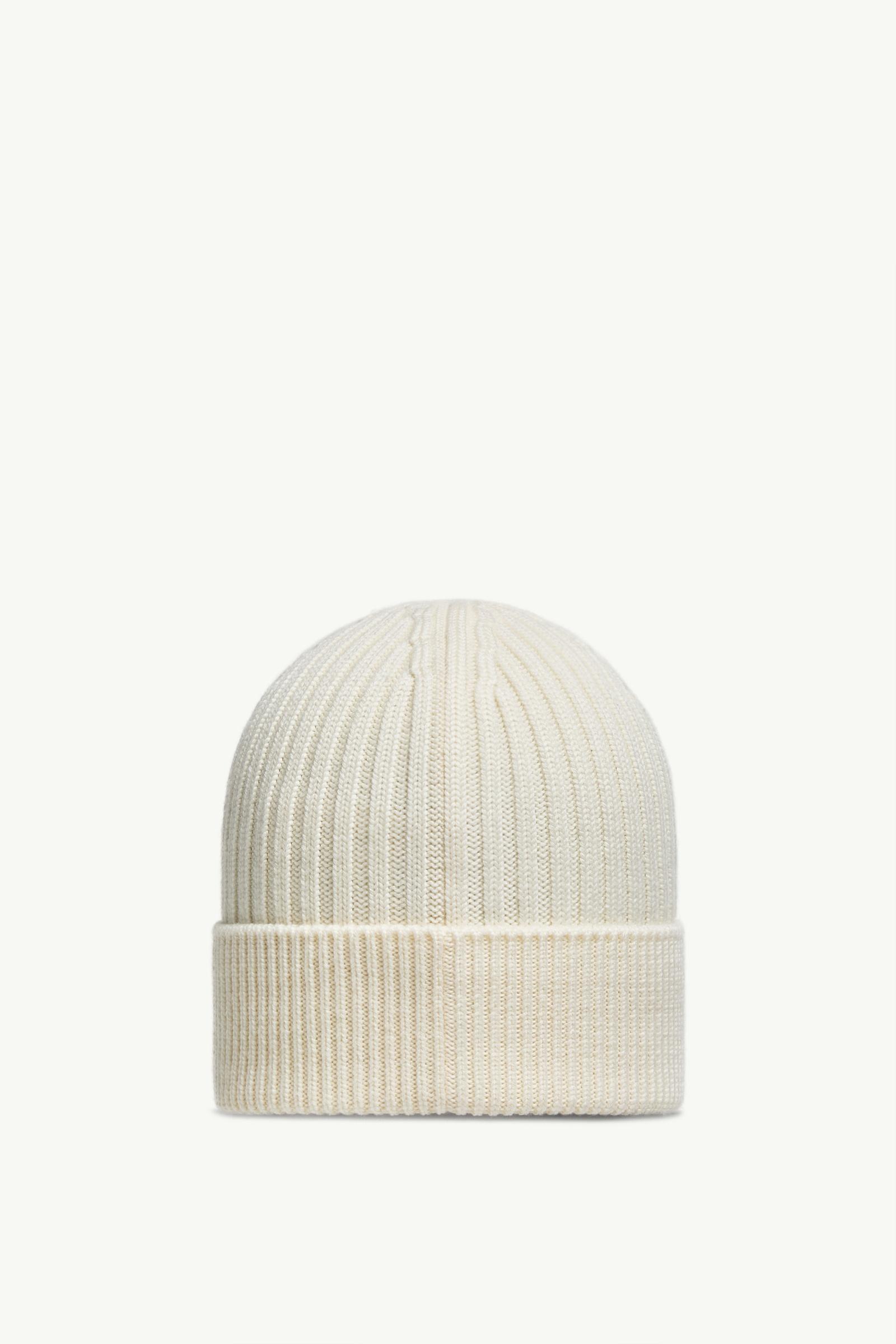 White Ivory Wool Beanie - Hats & Beanies for Men | Moncler US