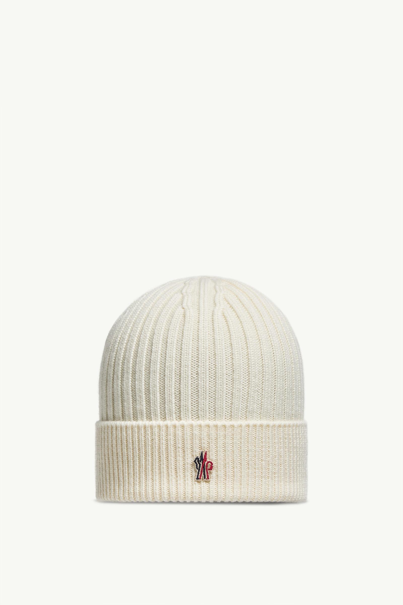 Wool Beanie Men White Ivory Moncler
