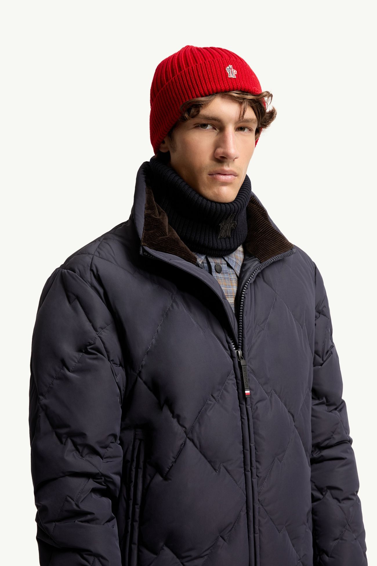 Wool Beanie Men Dark Red Moncler 1