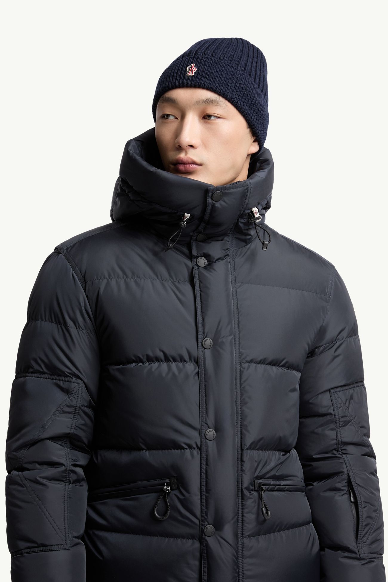Wool Beanie Men Navy Blue Moncler 1