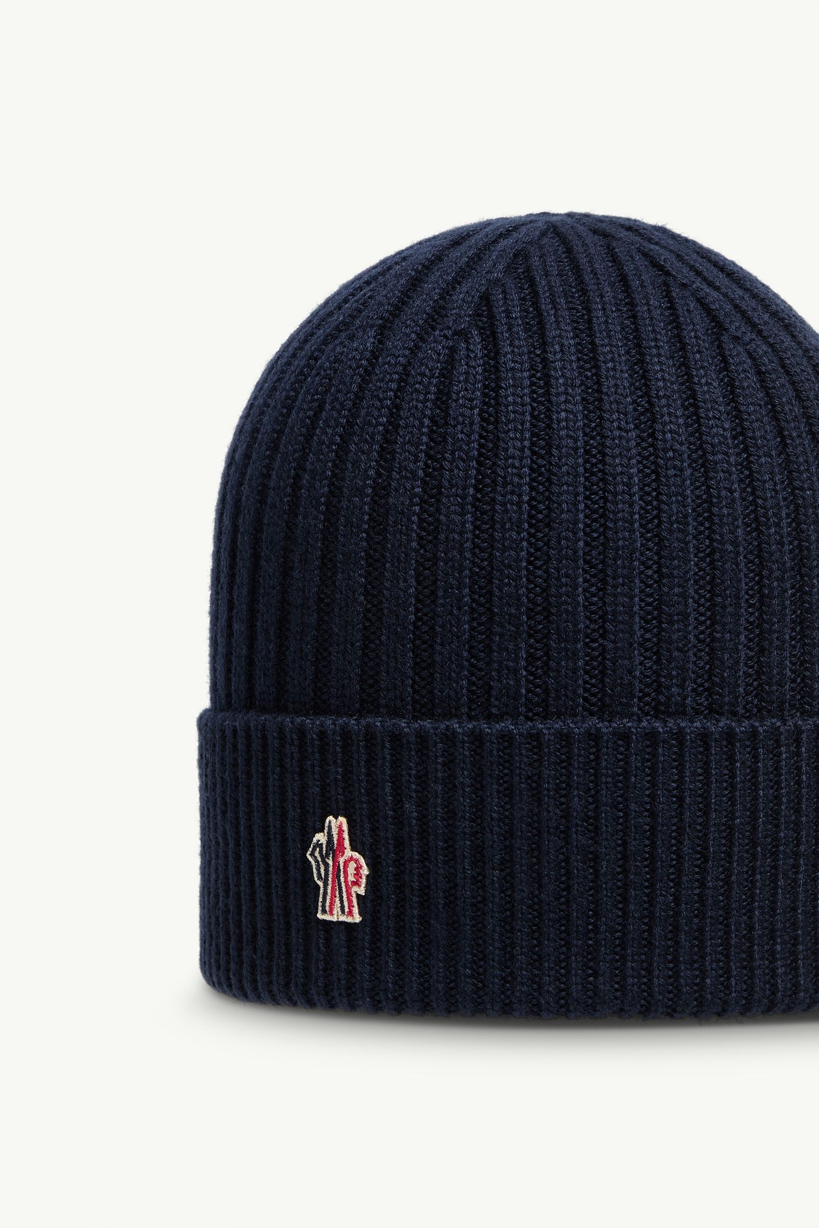 MONCLER ネイビー ニット帽 L ネイビーブルー ニットキャップ : ハット 