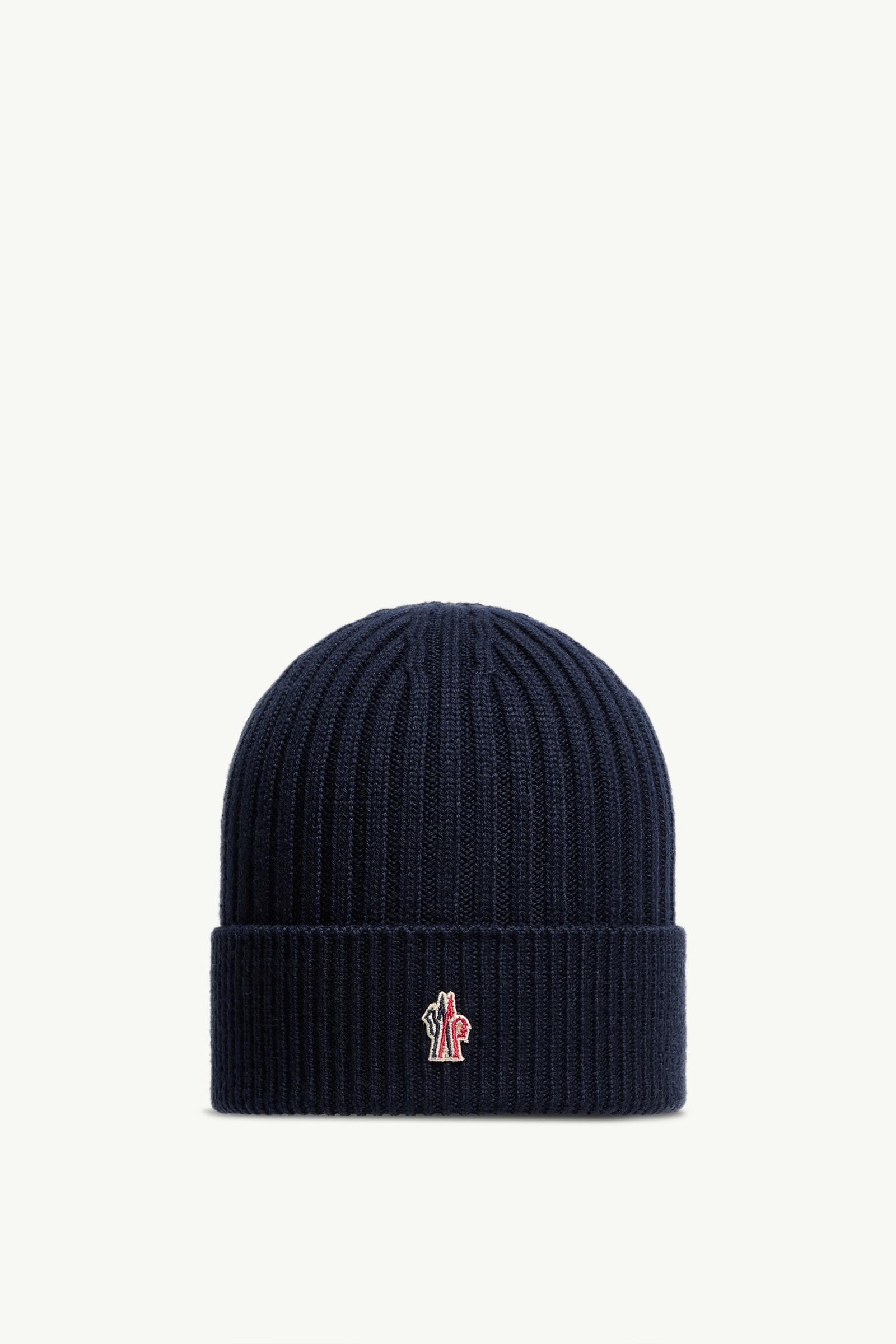 Wool Beanie Men Navy Blue Moncler