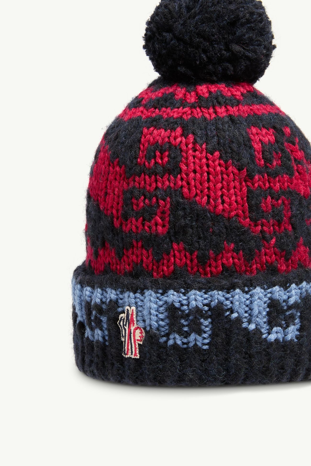Gorro de mezcla de lana y alpaca con pompón Hombre Azul & Rojo Moncler 2