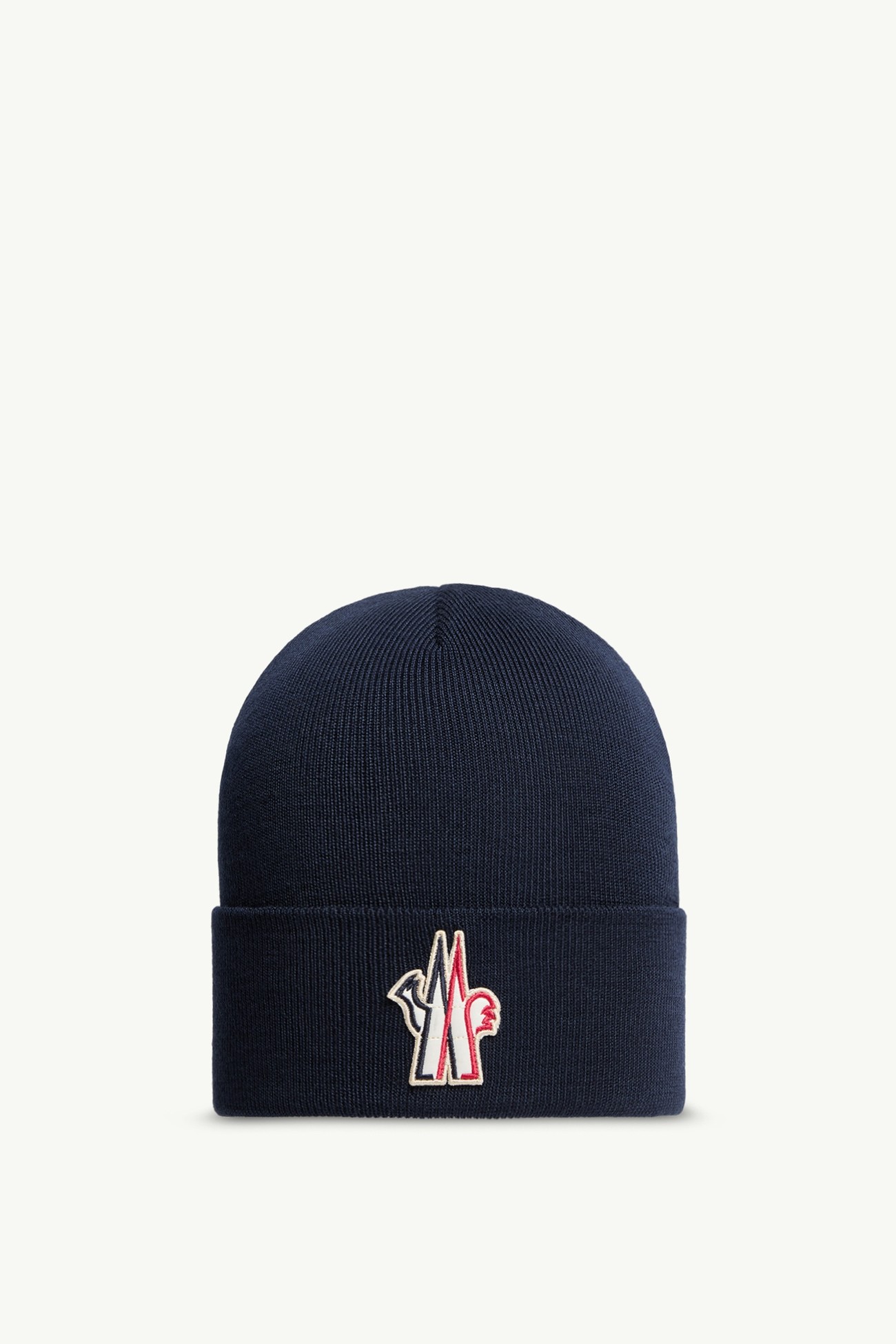 Mütze aus Wolle mit Logo Herren Navyblau Moncler 0