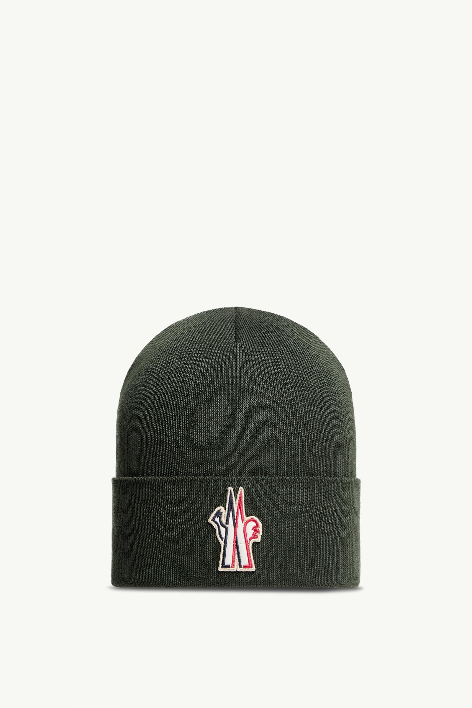 Logo  Wool Beanie Men Dark Green Moncler, 1 of 0