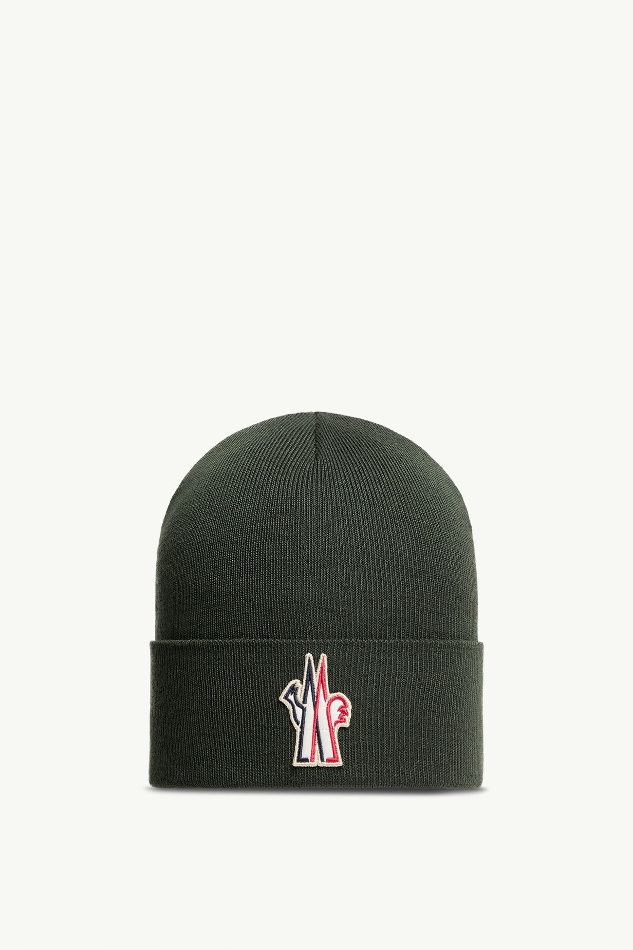 Bonnet en laine à logo Hommes Vert Foncé Moncler 0