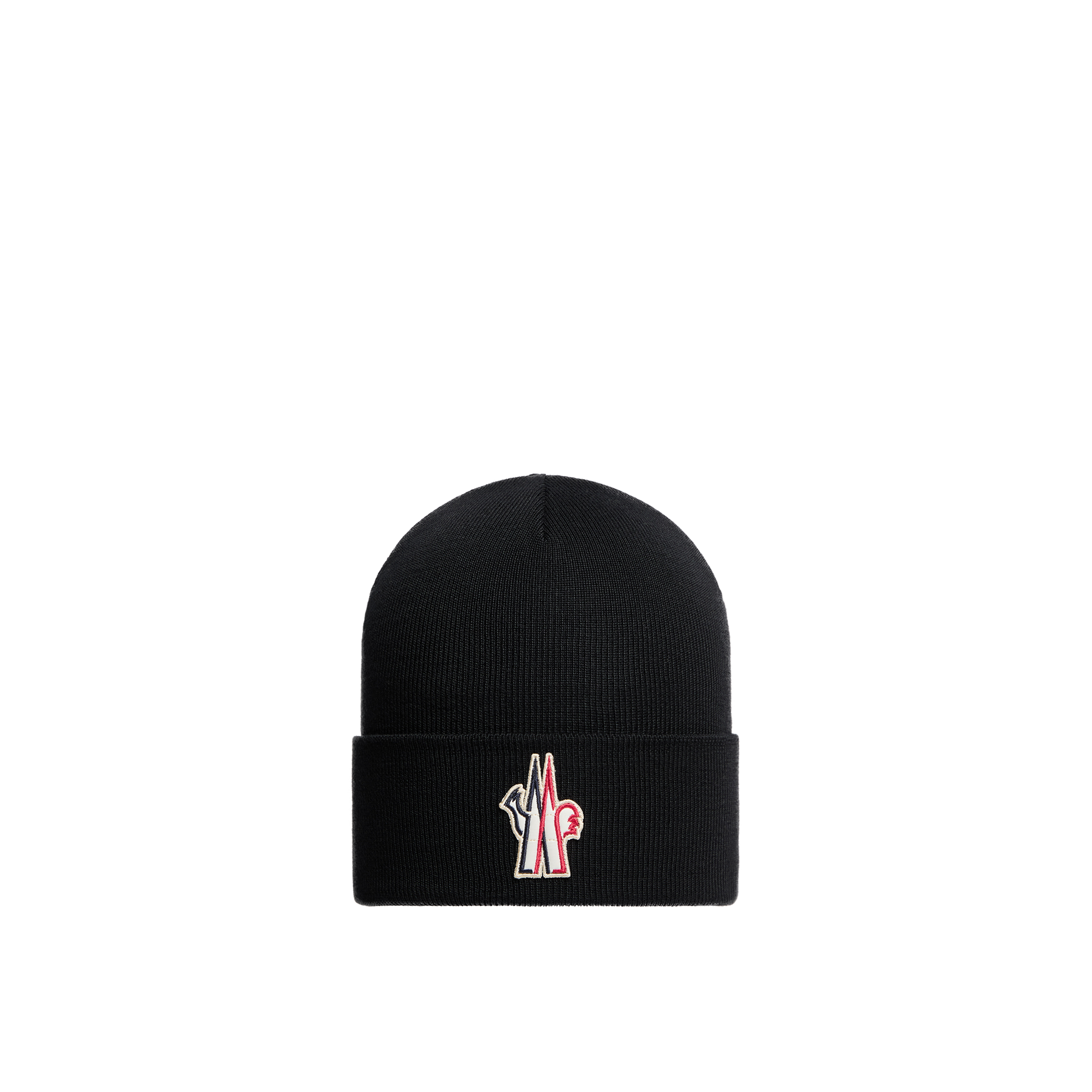 Grenoble    Logo Wool Beanie for Men in Black, Size: One Size, Moncler