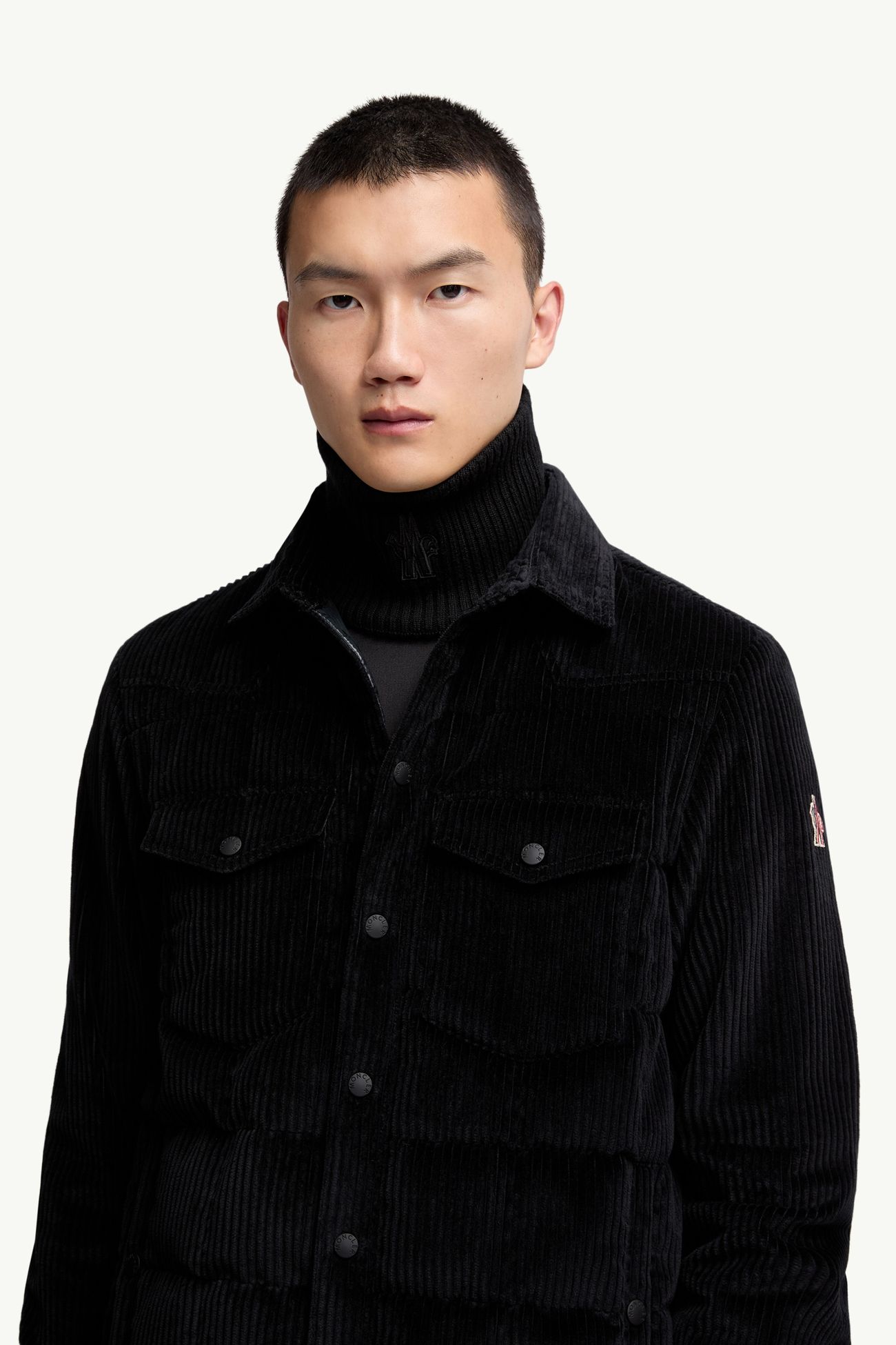 Cache-col en laine Hommes Noir Moncler 1