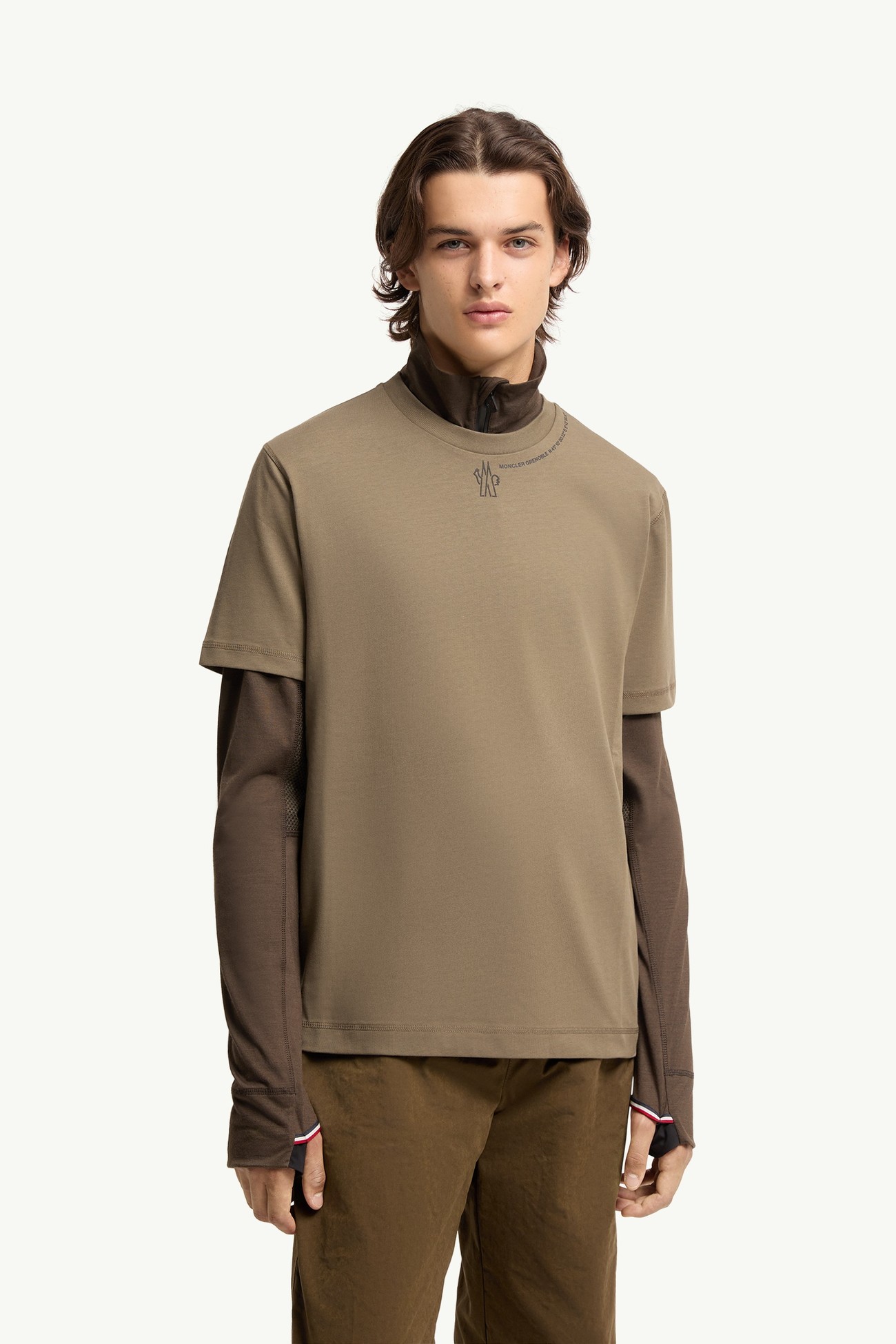 T-Shirt aus Baumwolle mit Koordinaten-Logo Herren Olivgrün Moncler 3