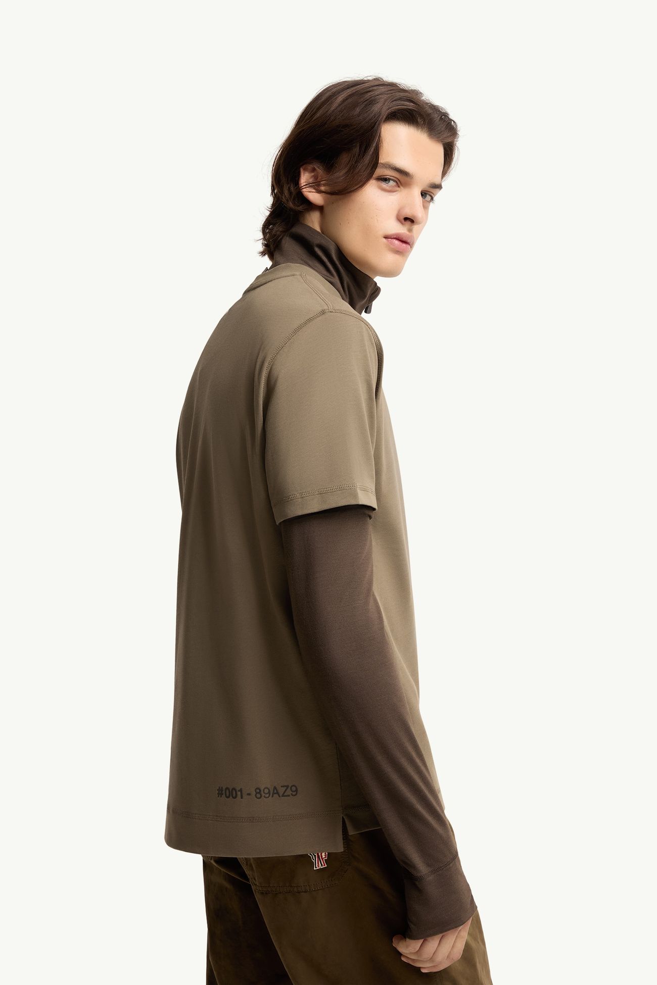 T-Shirt aus Baumwolle mit Koordinaten-Logo Herren Olivgrün Moncler 5
