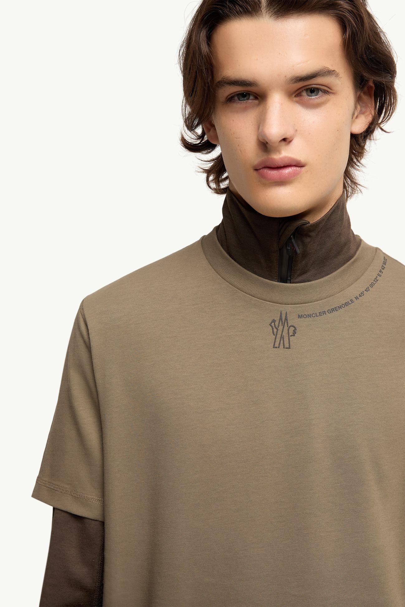 Coordinates Logo Cotton T-Shirt Men Olive Green Moncler 6
