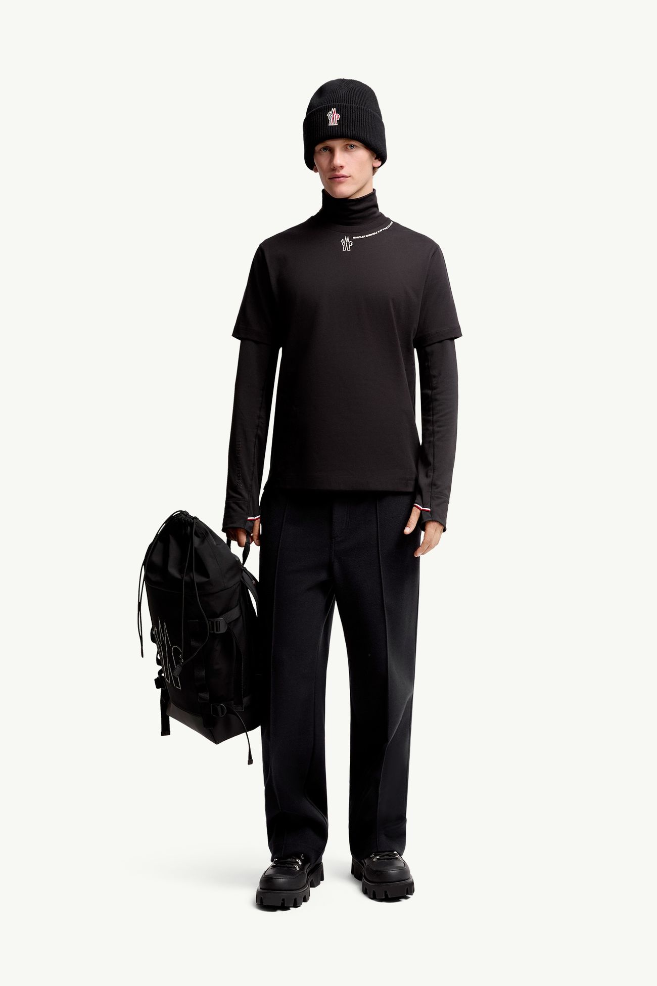Coordinates Logo Cotton T-Shirt Men Black Moncler 0