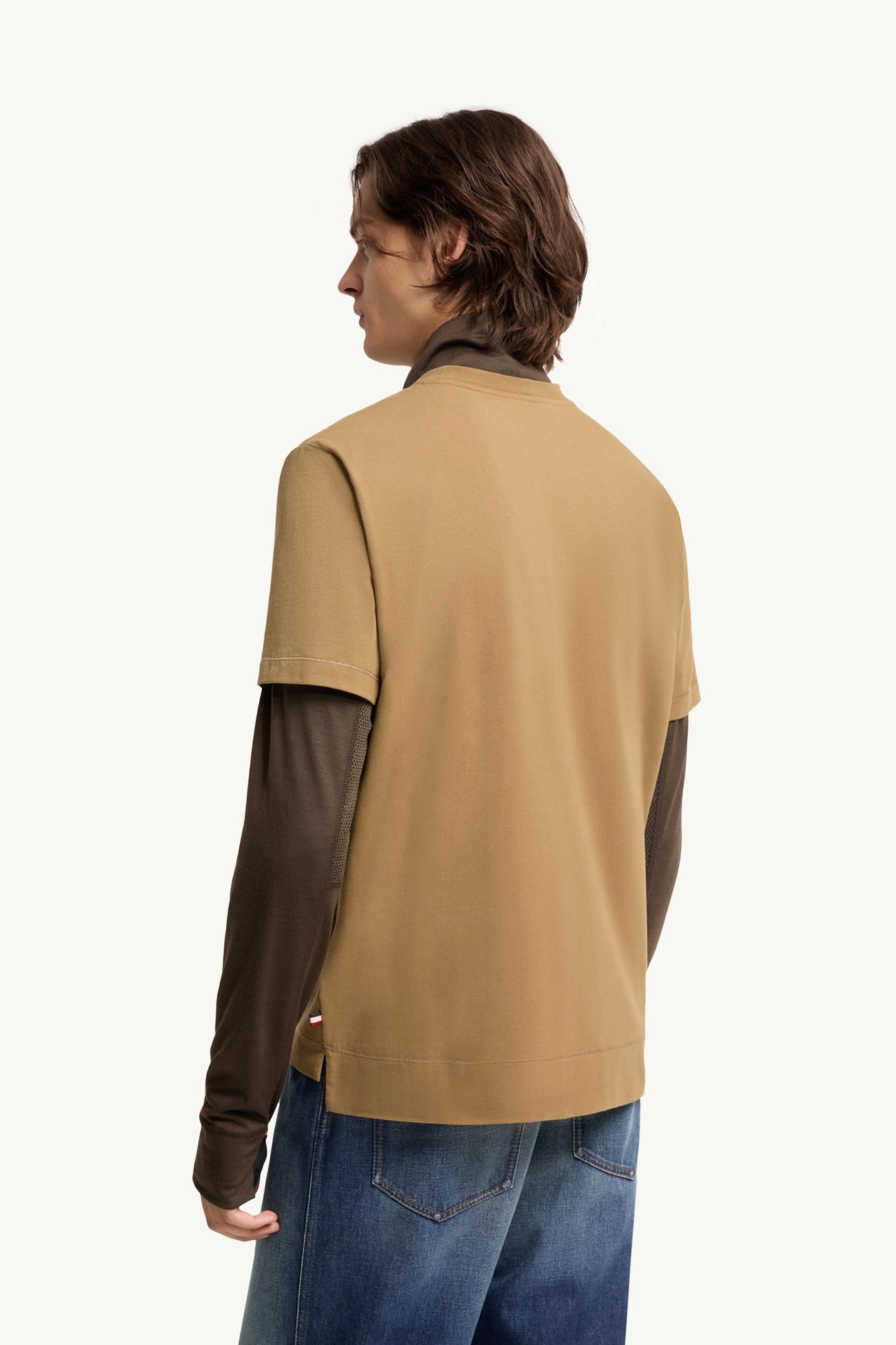 T-Shirt in misto cotone con patch logato (set da 3) Uomo Beige & Marrone & Nero Moncler 4