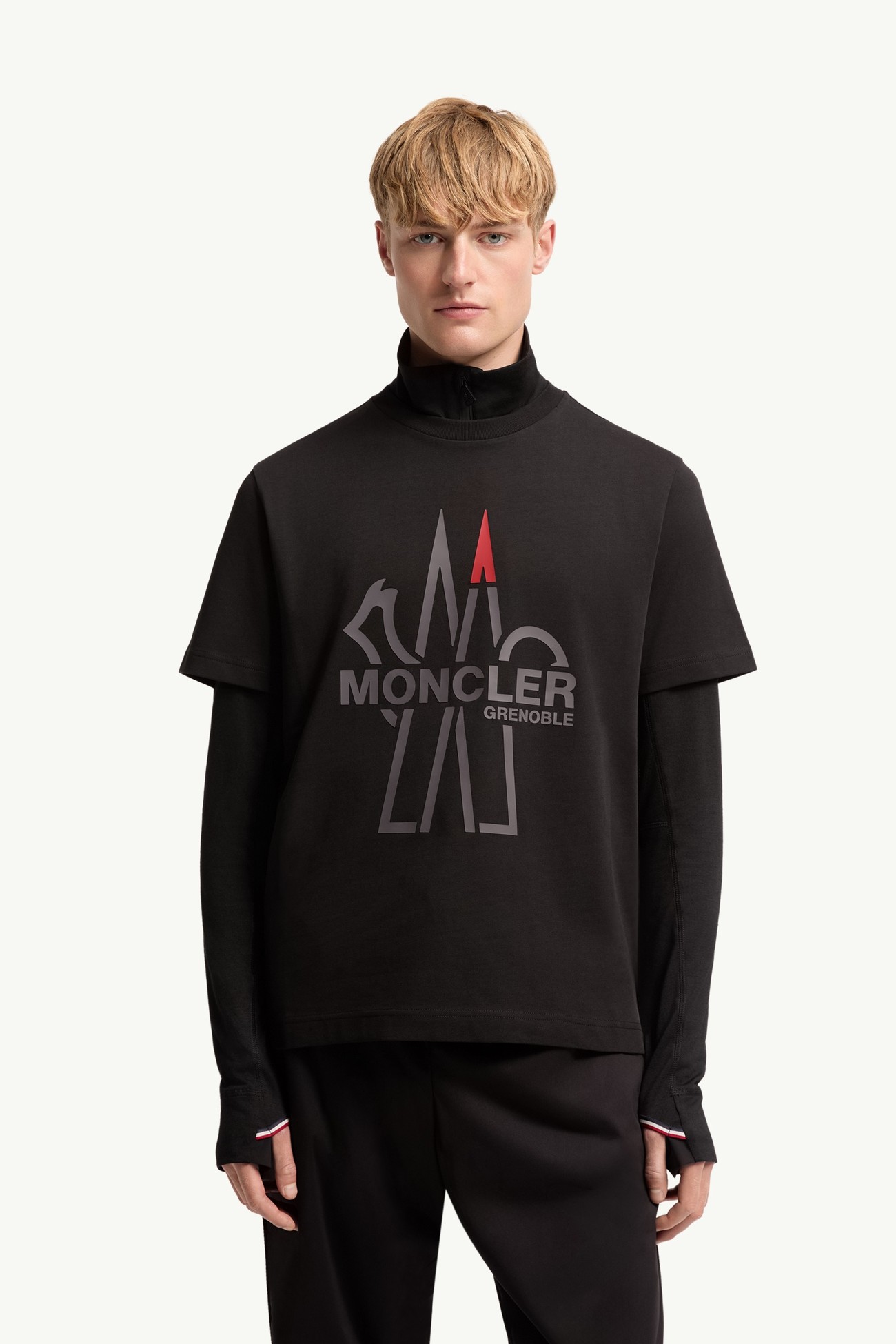 T-Shirt aus Baumwolle mit Logo Herren Schwarz Moncler 3