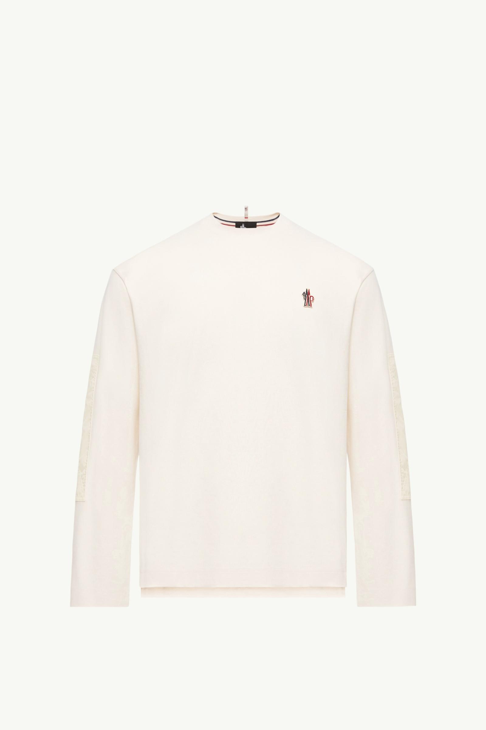 Logo Cotton Long Sleeve T-Shirt Men White Moncler