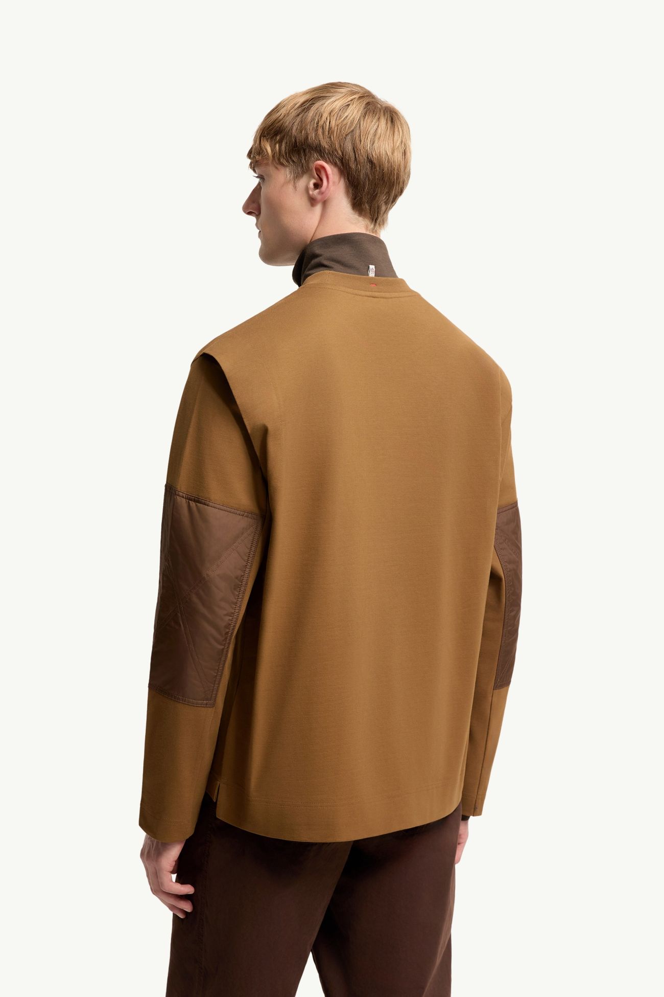 T-shirt a maniche lunghe con logo in cotone Uomo Marrone Chiaro Moncler 4