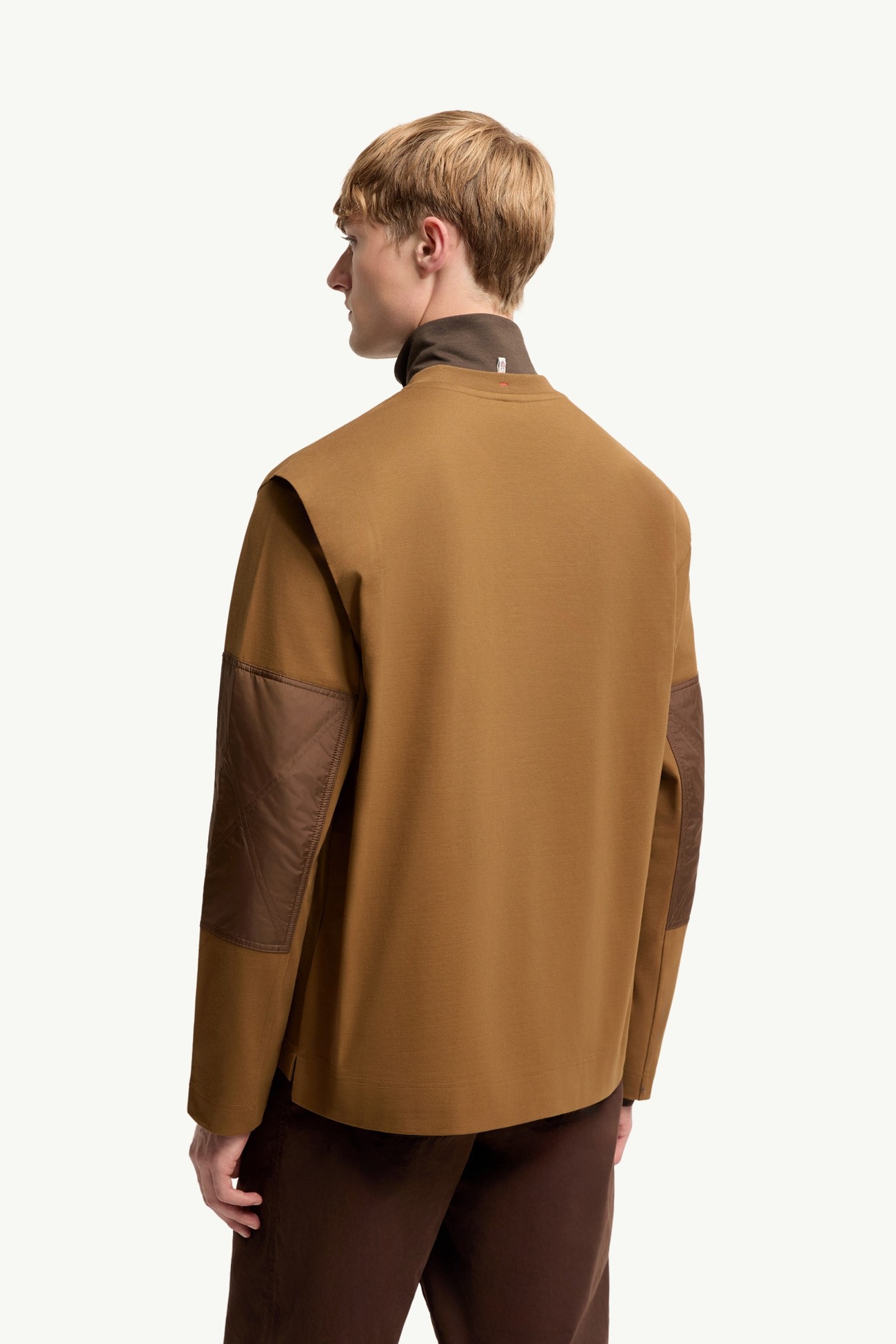 T-shirt a maniche lunghe con logo in cotone Uomo Marrone Chiaro Moncler 4
