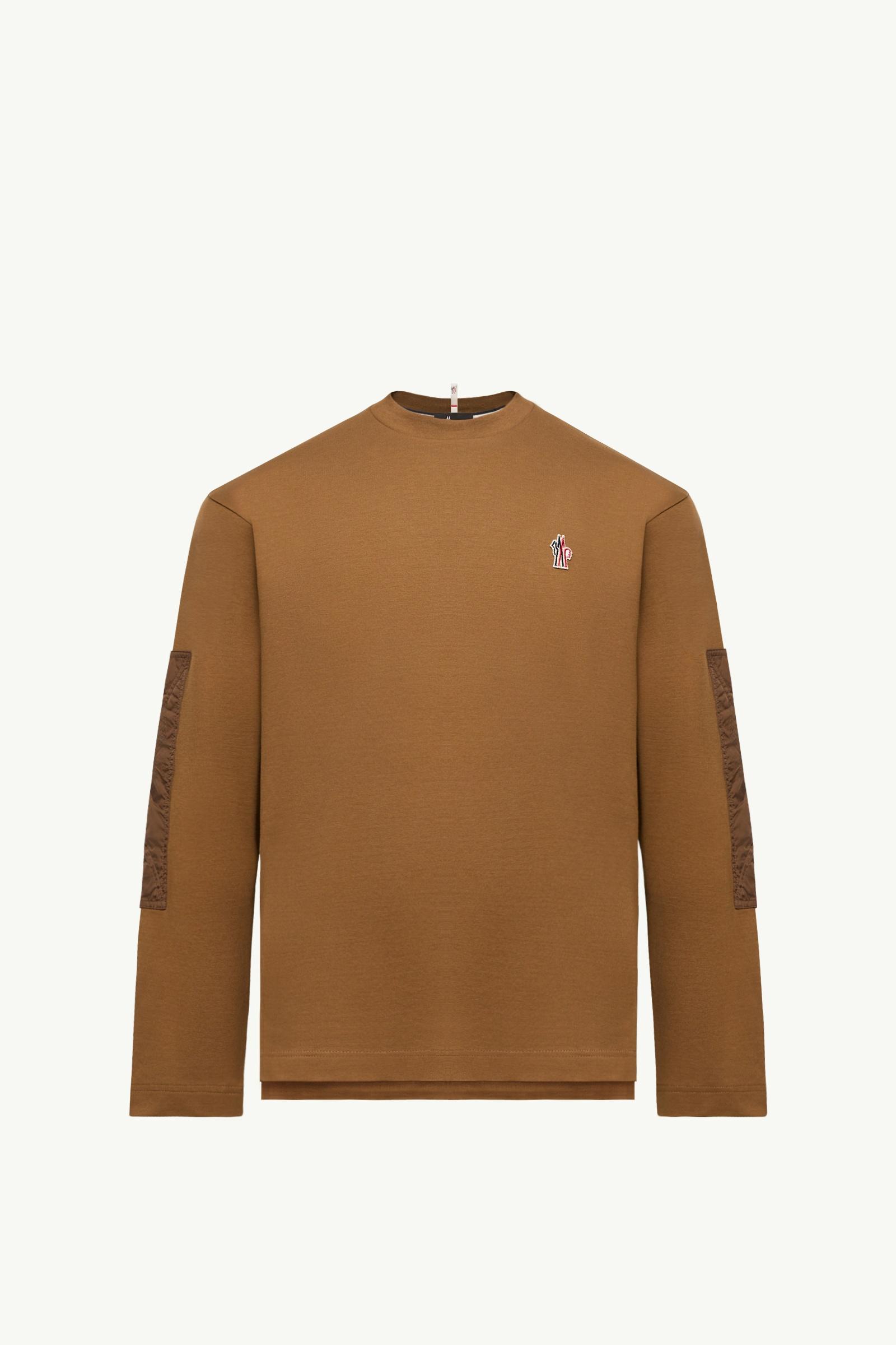 Logo Cotton Long Sleeve T-Shirt Men Light Brown Moncler, 1 of 0