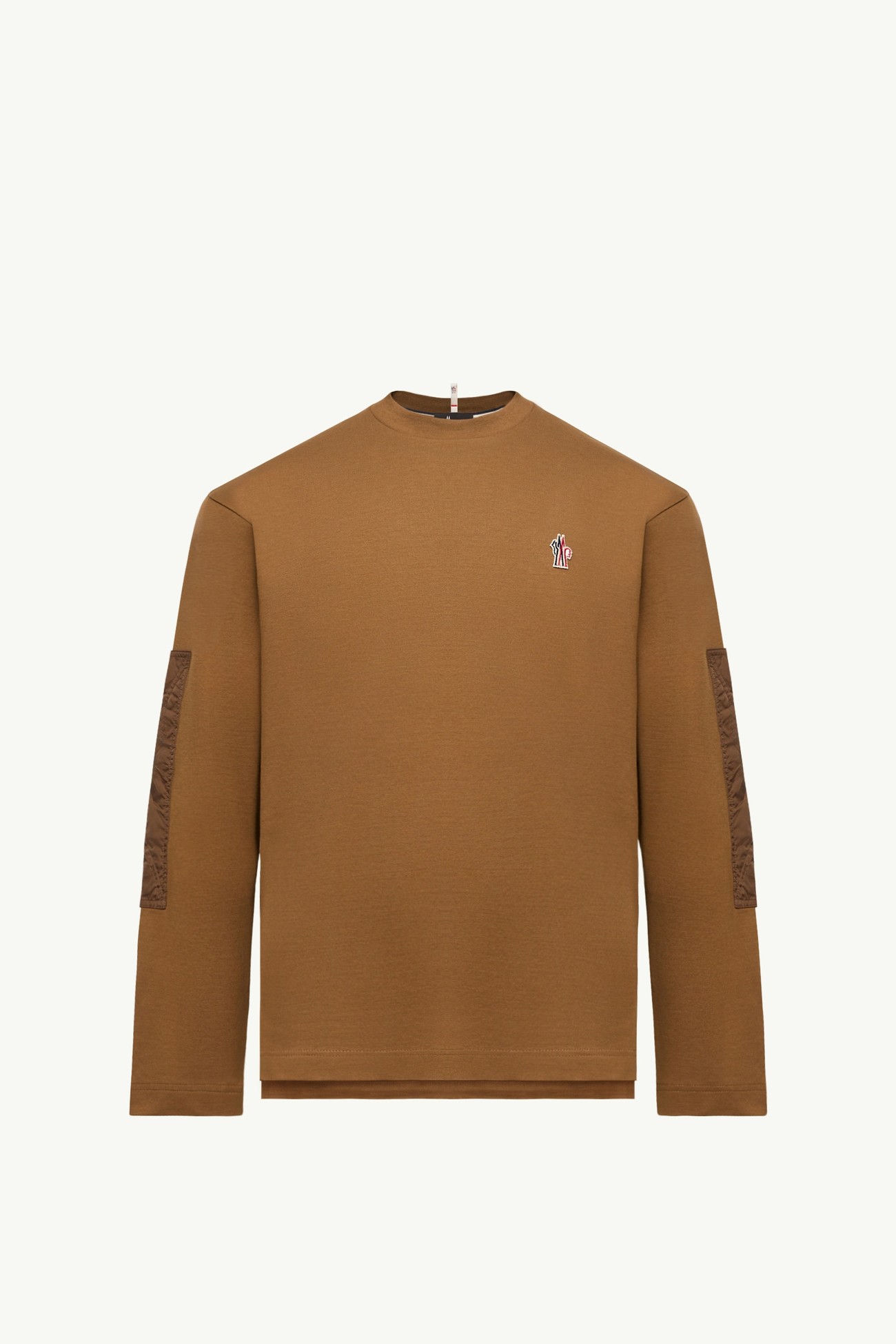 Camiseta de manga larga de algodón con logotipo Hombre Marrón claro Moncler 2