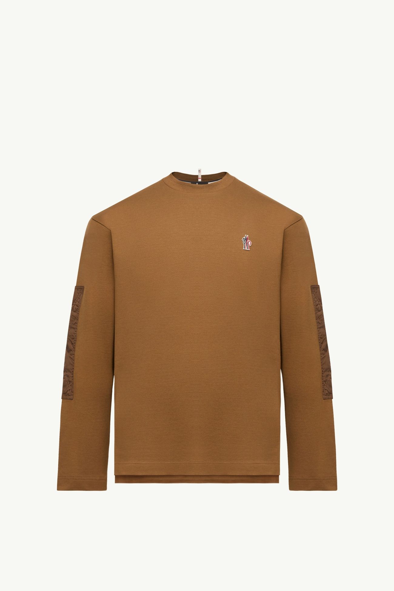 T-shirt a maniche lunghe con logo in cotone Uomo Marrone Chiaro Moncler 2
