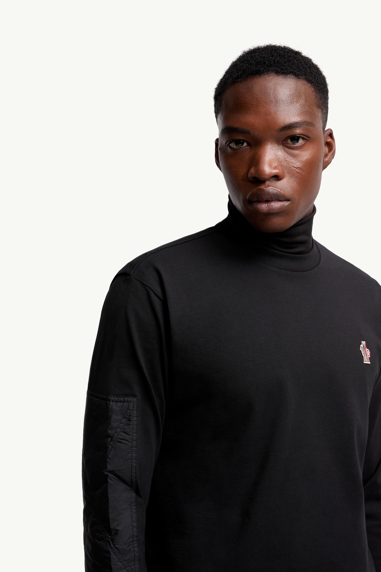 Black Logo Cotton Long Sleeve T-Shirt - Polos & T-shirts for Men