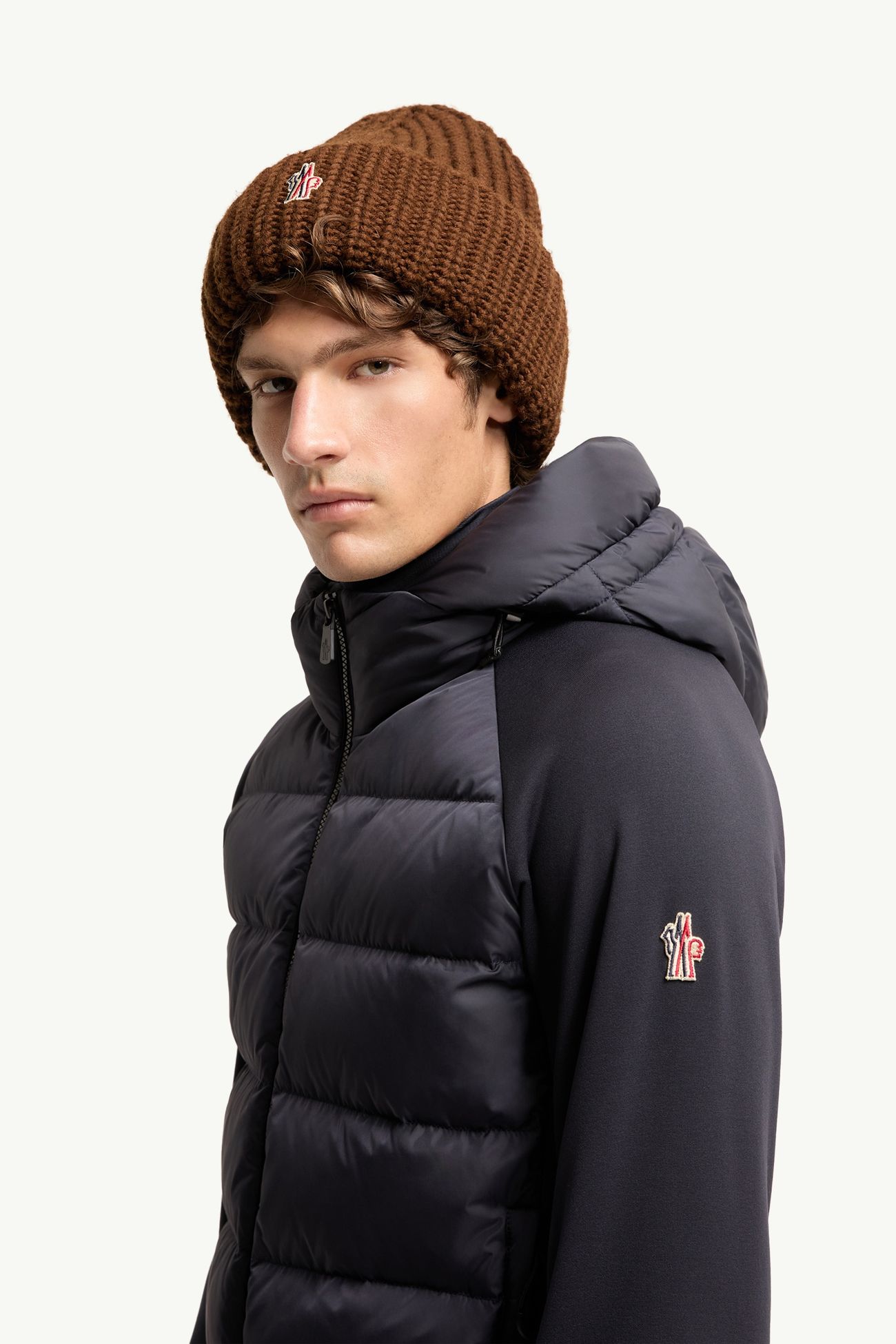 Padded Polartec® Zip-Up Hoodie Men Dark Blue Moncler 1