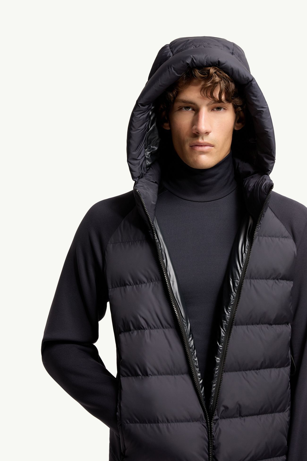 Gepolsterter Polartec® Kapuzenpullover mit Reißverschluss Herren Dunkelblau Moncler 5