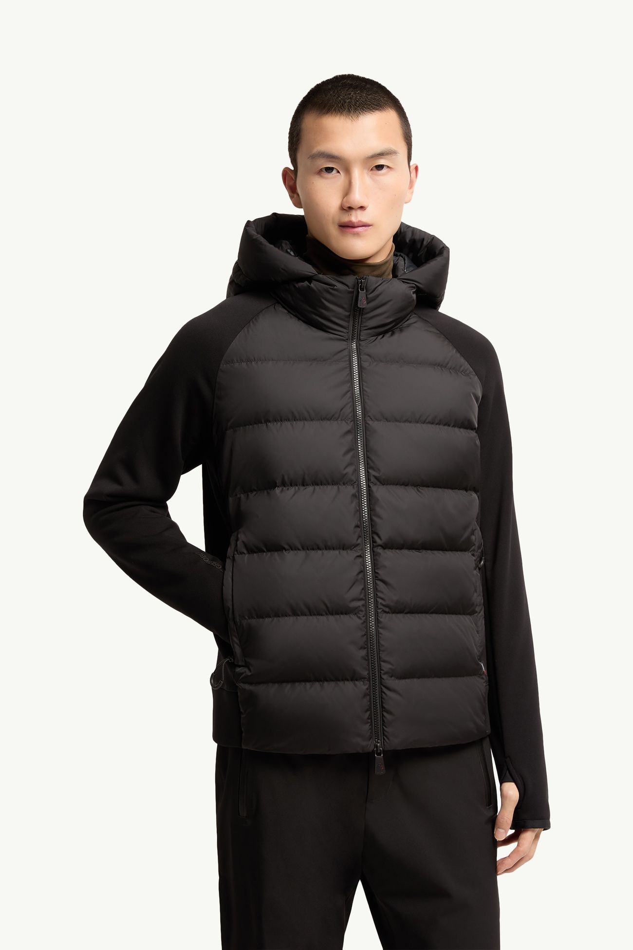 Polartec®夾層拉鏈連帽衫 男士 黑色 Moncler 3