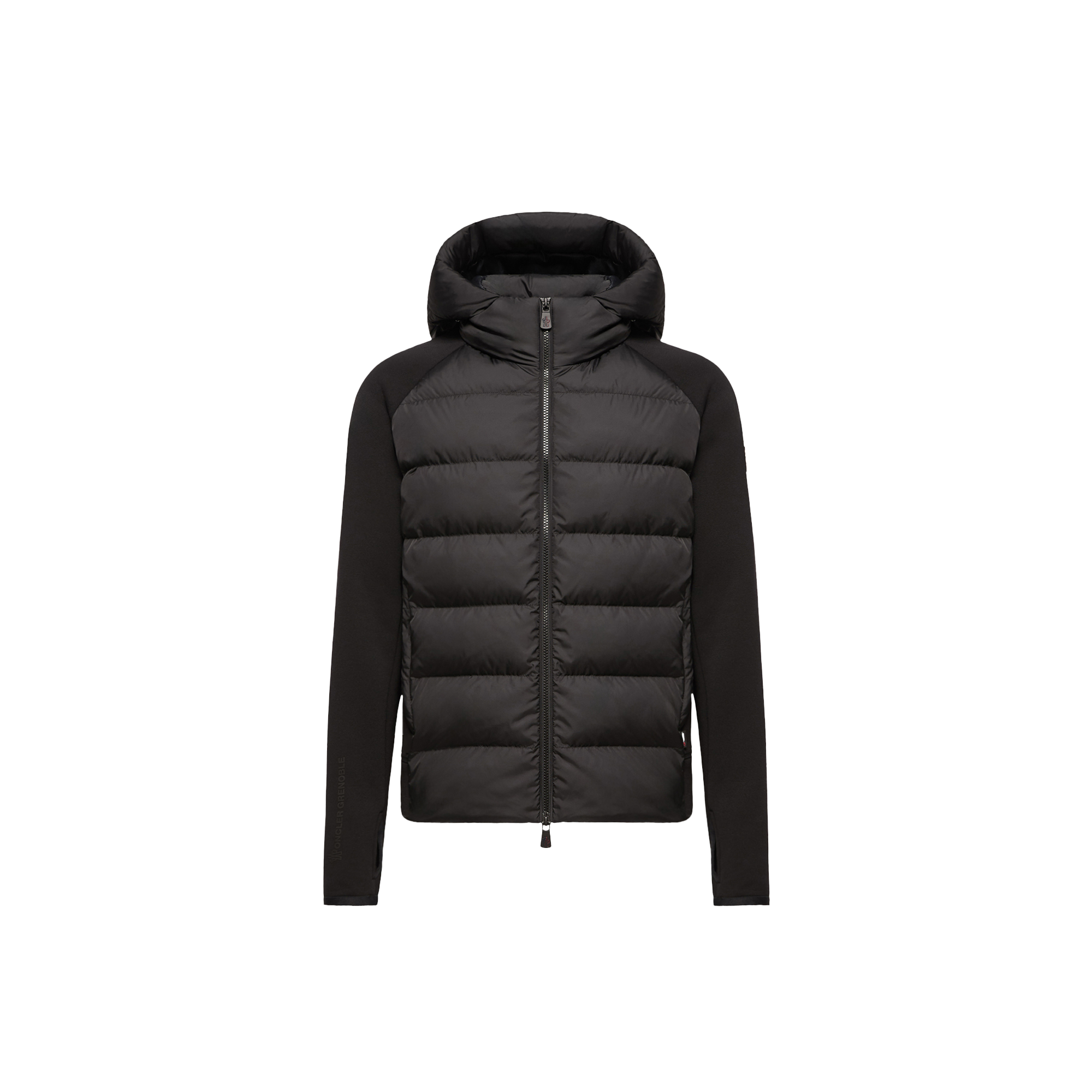 Grenoble Padded Polartec Zip-Up Hoodie for Men in Black, Size: L, Moncler - Image 1