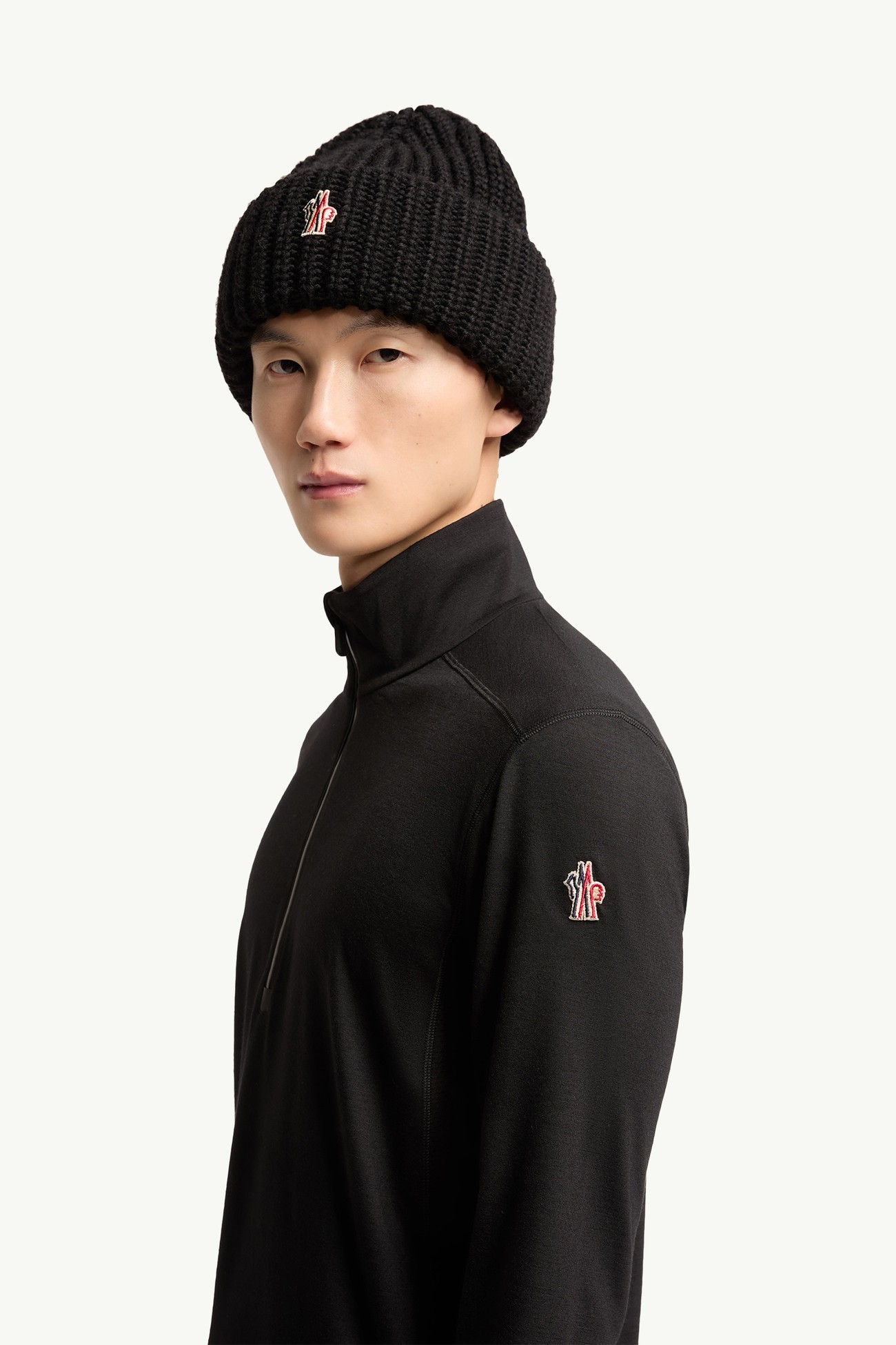 Knit Half-Zip Polo Neck Men Black Moncler 1