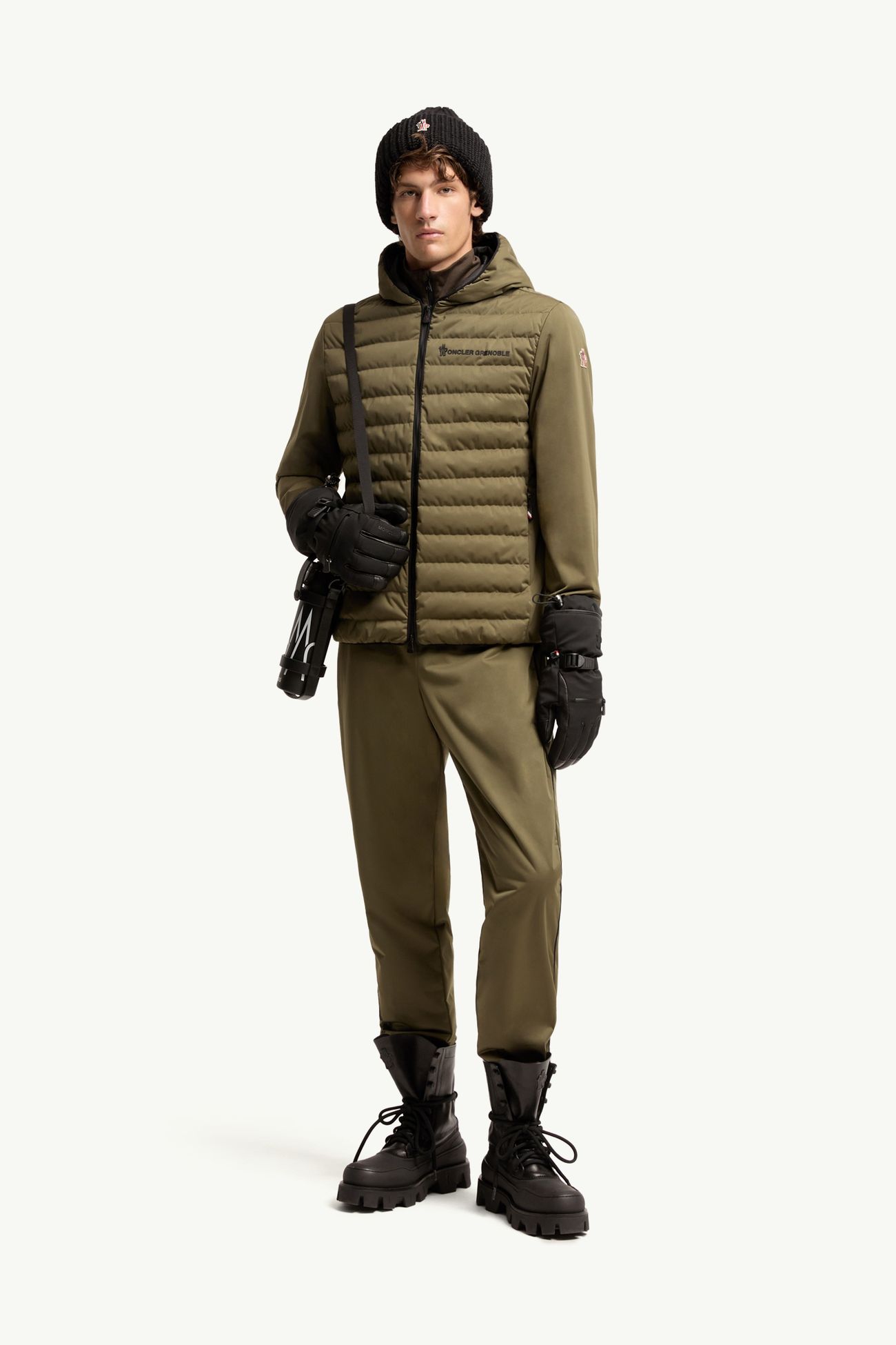 Padded Zip-Up Sweatshirt Men Dark Green Moncler 0
