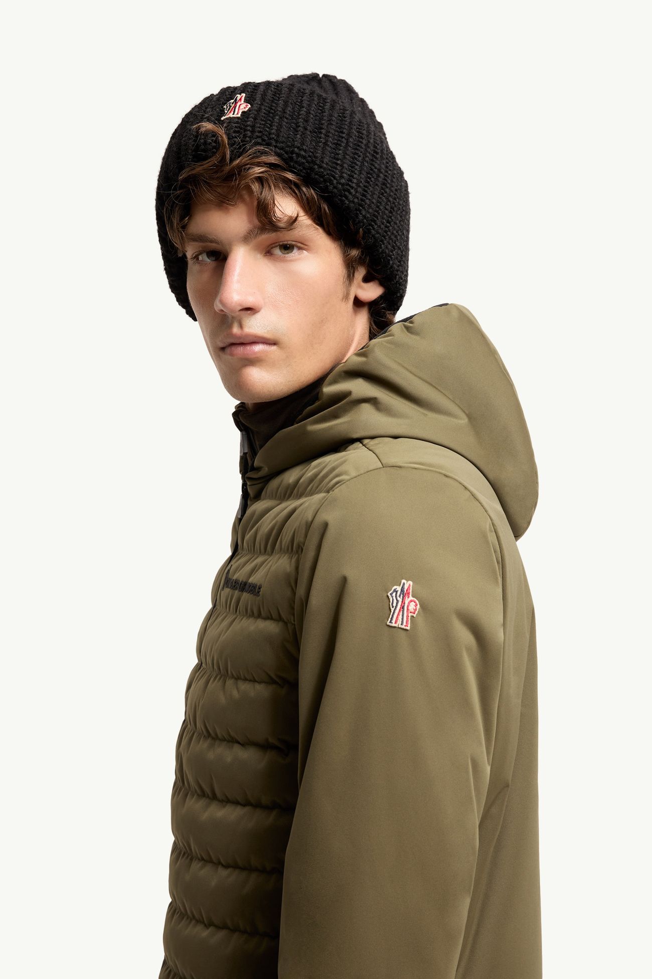夾層拉鏈連帽衫 男士 深綠色 Moncler 1