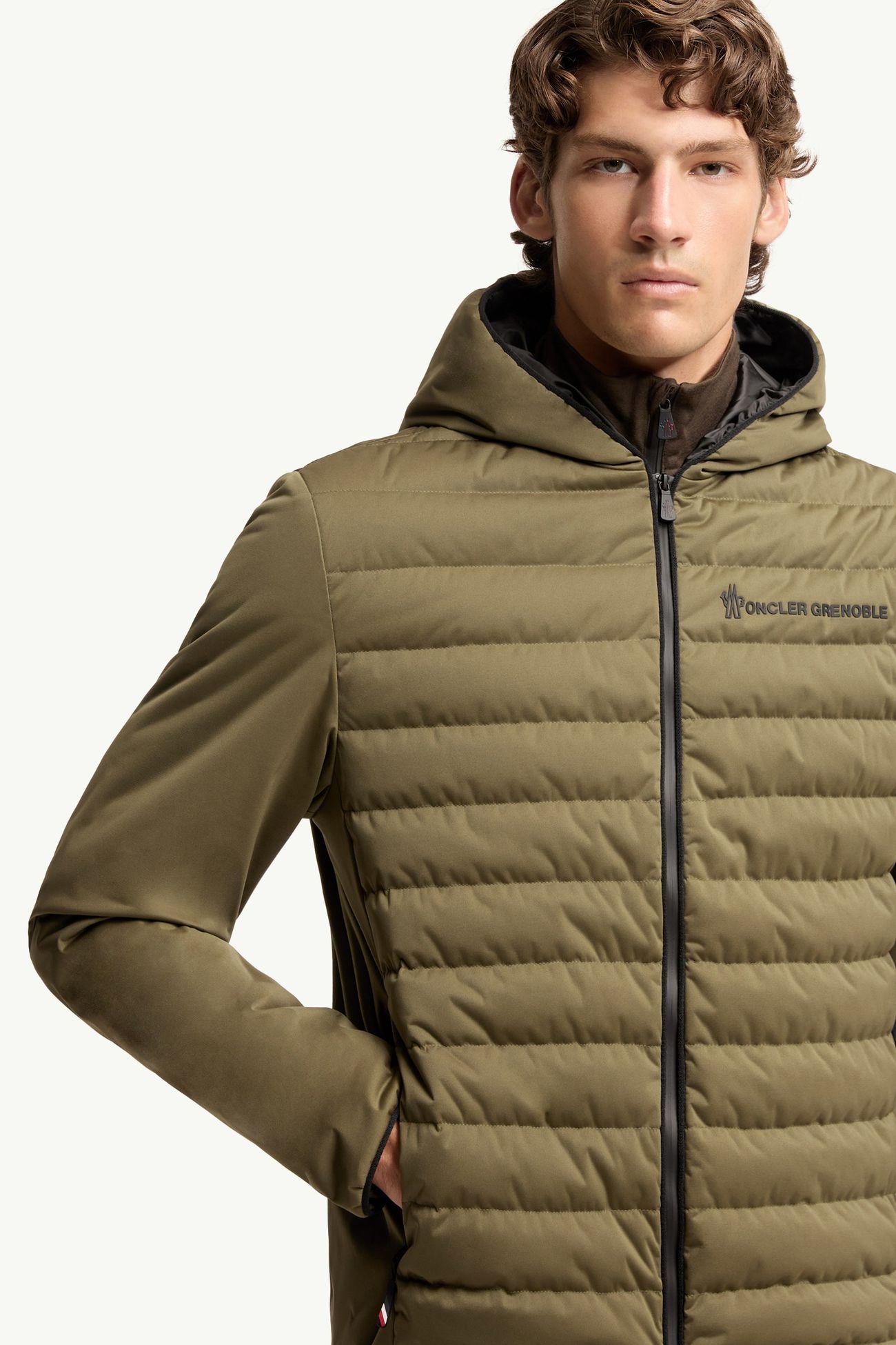 Padded Zip-Up Sweatshirt Men Dark Green Moncler 5