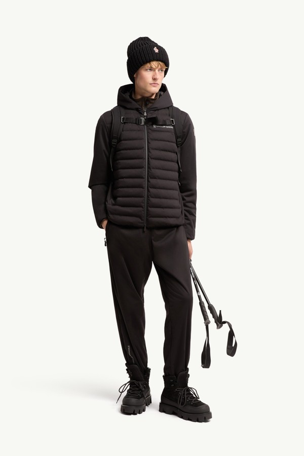 夾層拉鏈連帽衫 男士 黑色 Moncler 0