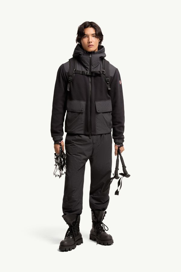 Felpa Polartec® con cappuccio e zip Uomo Nero Moncler 0