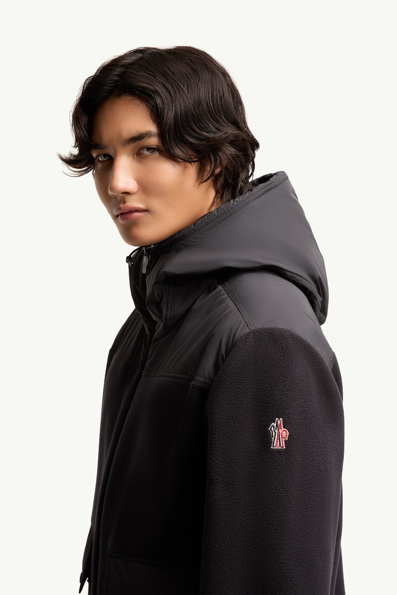 Felpa Polartec® con cappuccio e zip Uomo Nero Moncler 1