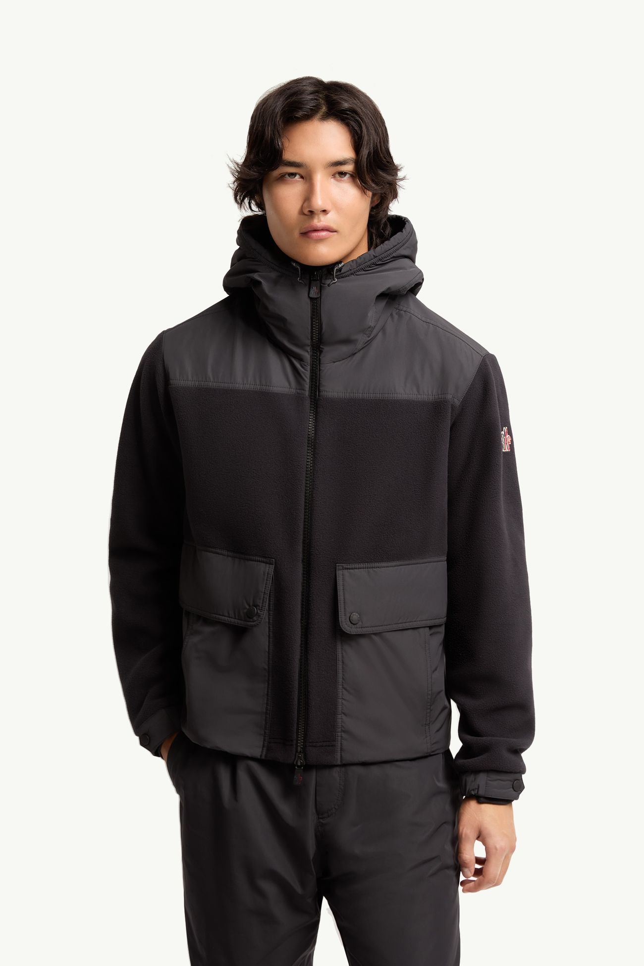 Polartec® Zip-Up Hoodie Men Black Moncler 3