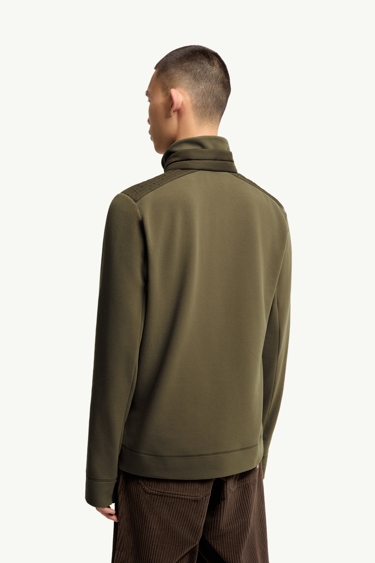 Sweat zippé à col roulé Hommes Vert Olive Moncler 4