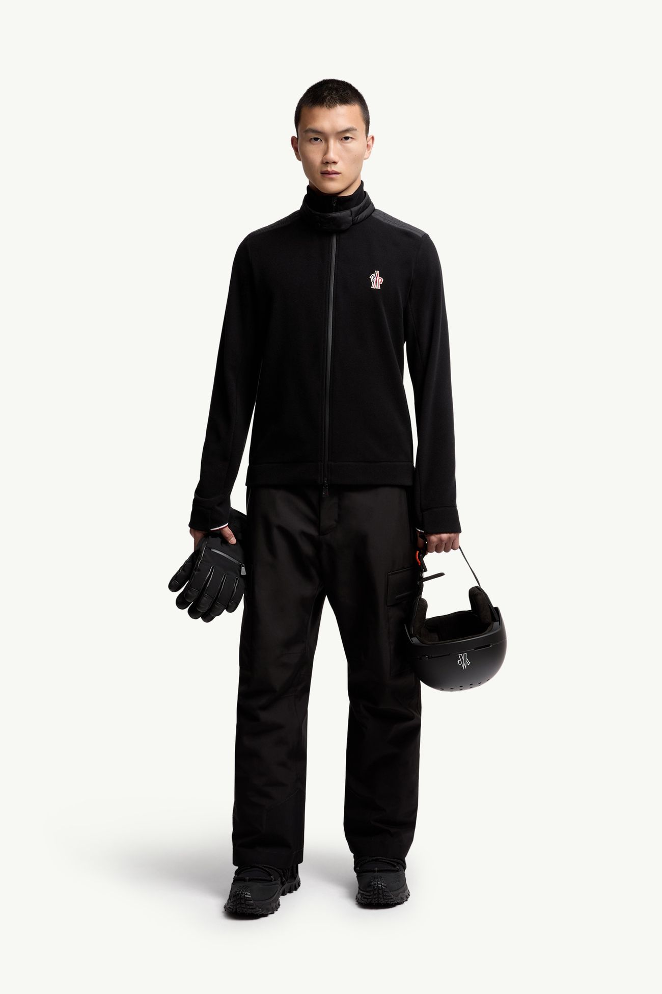 Zip-Up Turtleneck Sweatshirt Men Black Moncler 0