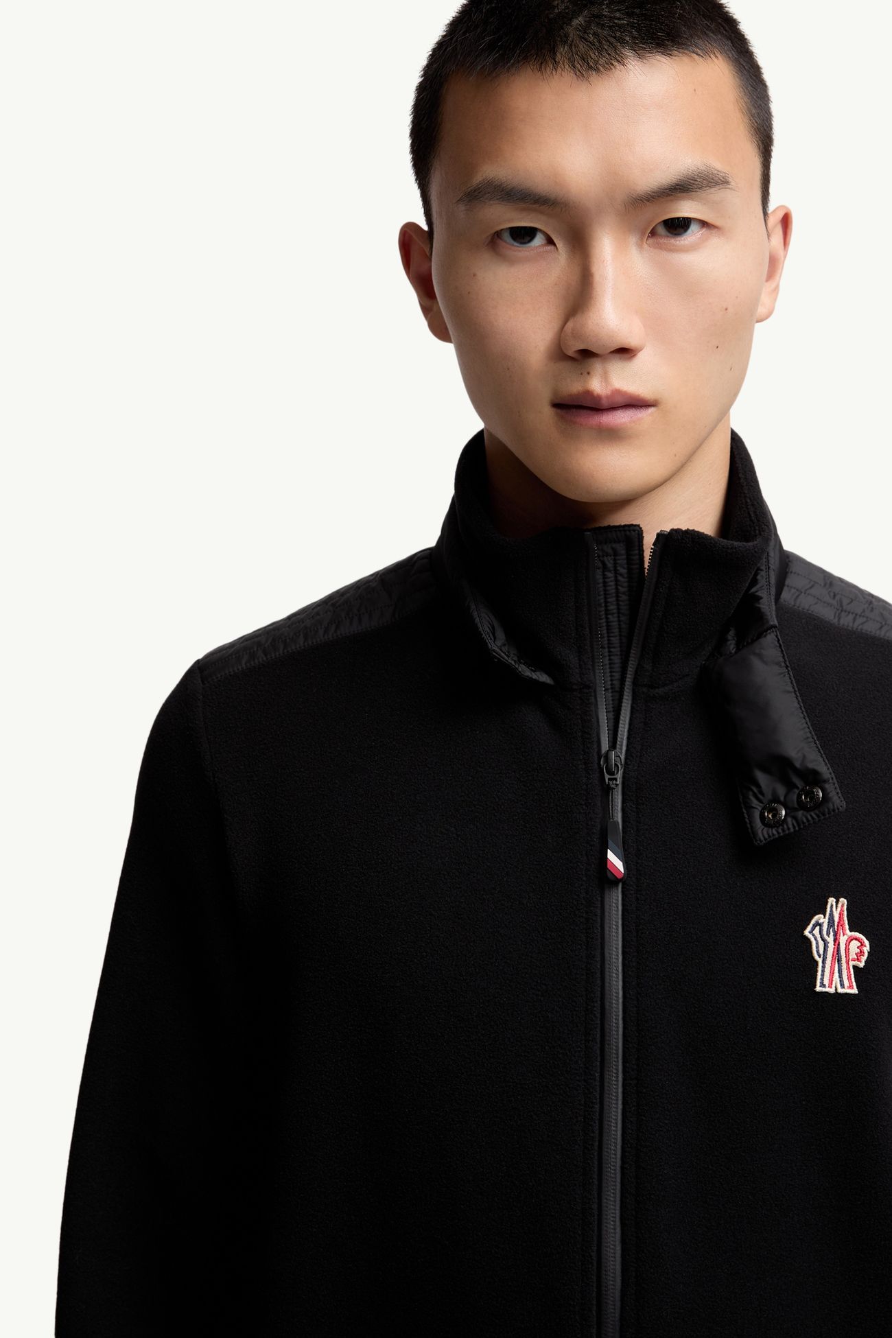 Zip-Up Turtleneck Sweatshirt Men Black Moncler 5