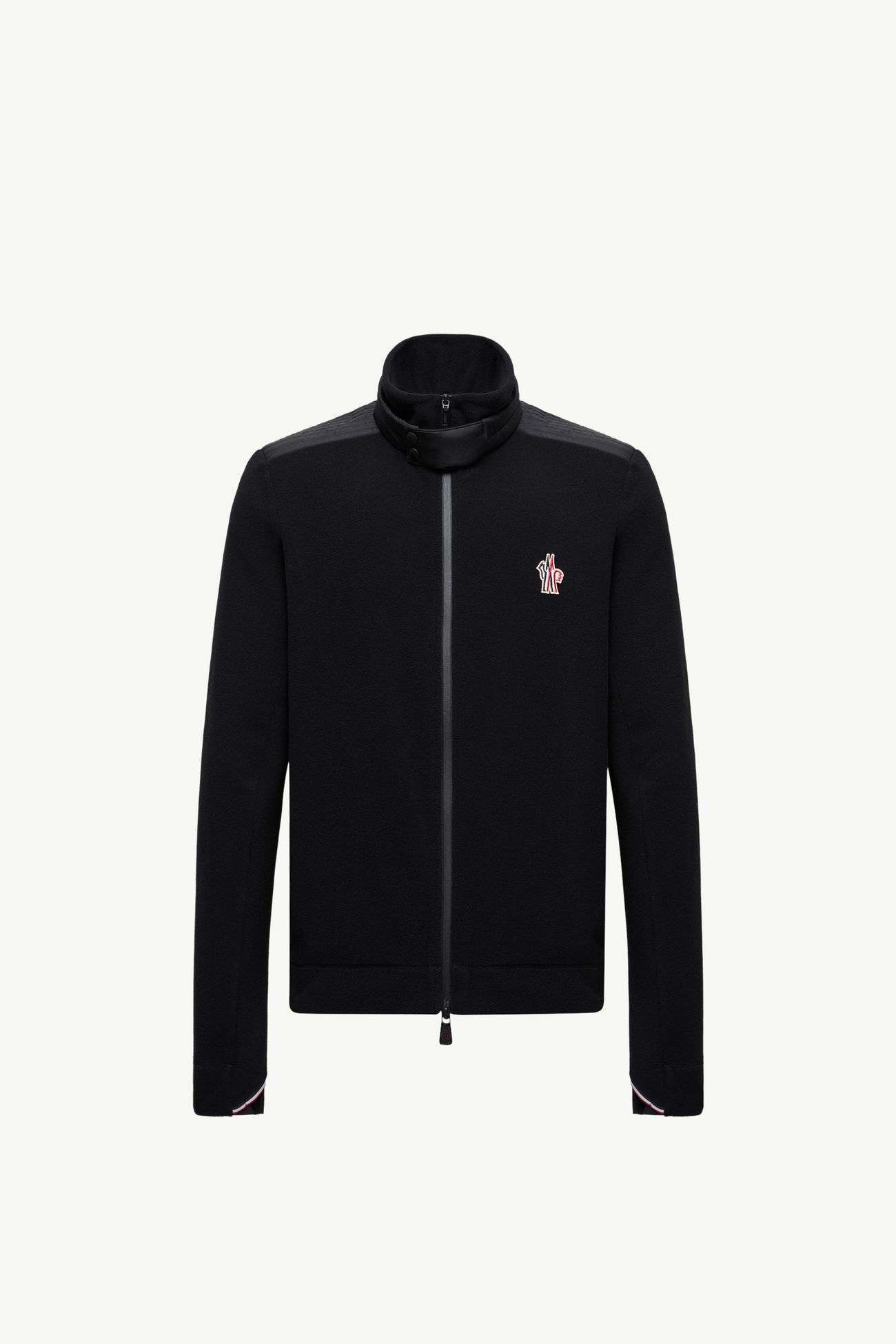 Zip-Up Polo Neck Sweatshirt Men Black Moncler 2