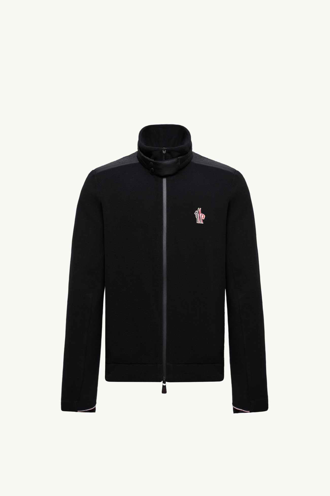 Zip-Up Polo Neck Sweatshirt Men Black Moncler 2