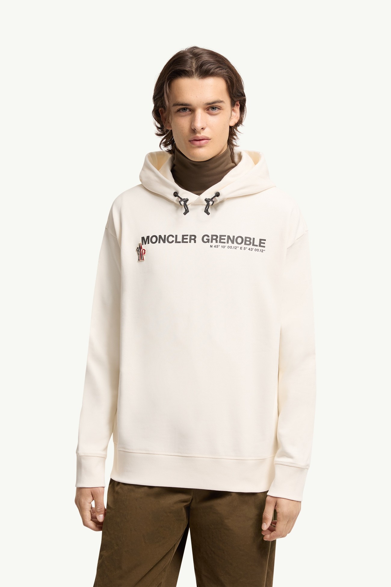 Kapuzenpullover aus Baumwolle mit Koordinaten-Logo Herren Weiß Moncler 3