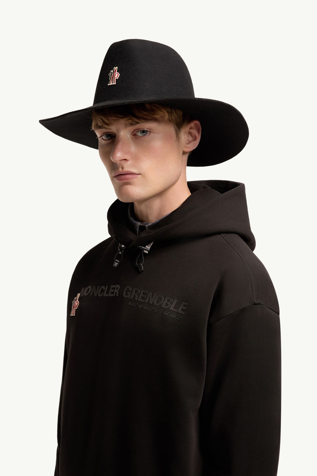 座標標誌棉質連帽衫 男士 黑色 Moncler 1