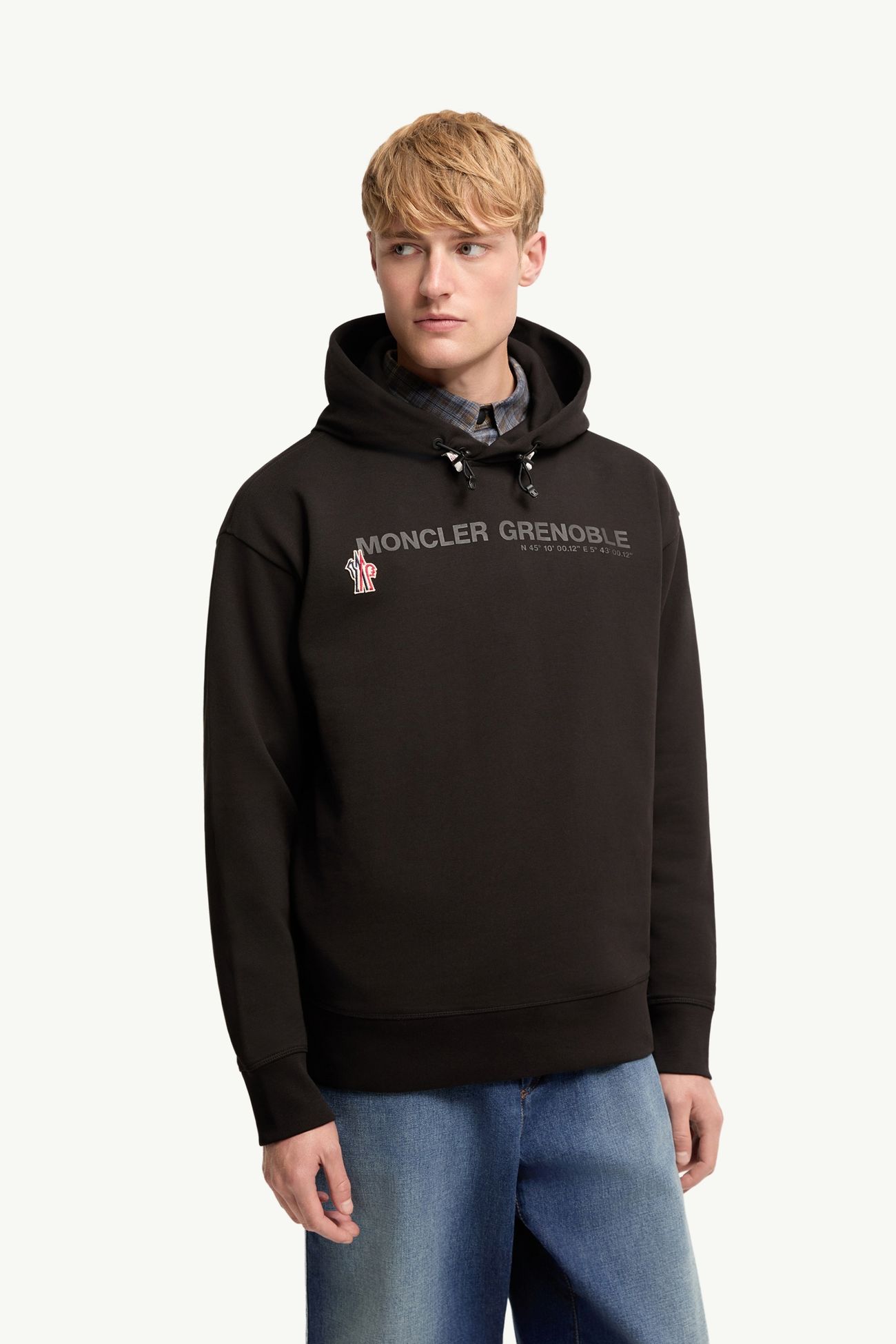 Coordinates Logo Cotton Hoodie Men Black Moncler 3