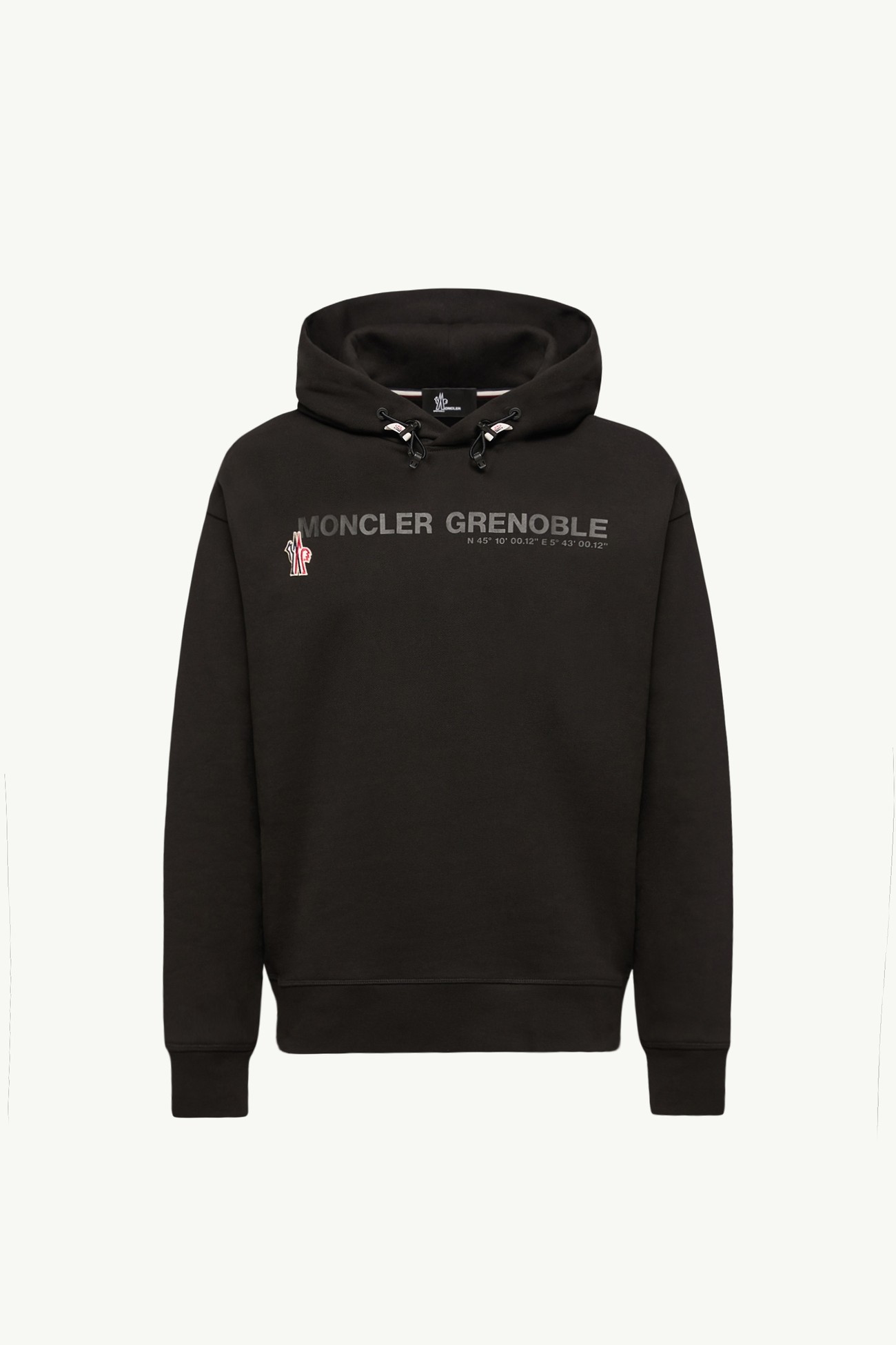 Felpa in cotone con cappuccio e coordinate Uomo Nero Moncler 2