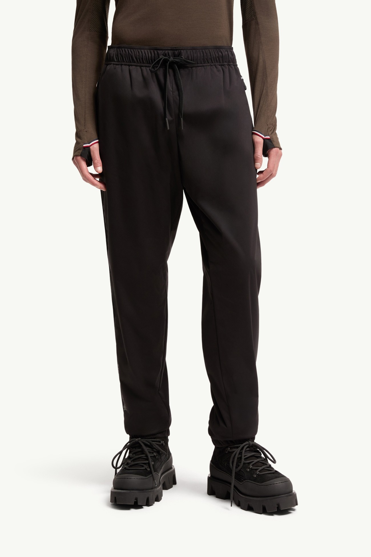 Logo Print Stretch Track Trousers Men Black Moncler 3