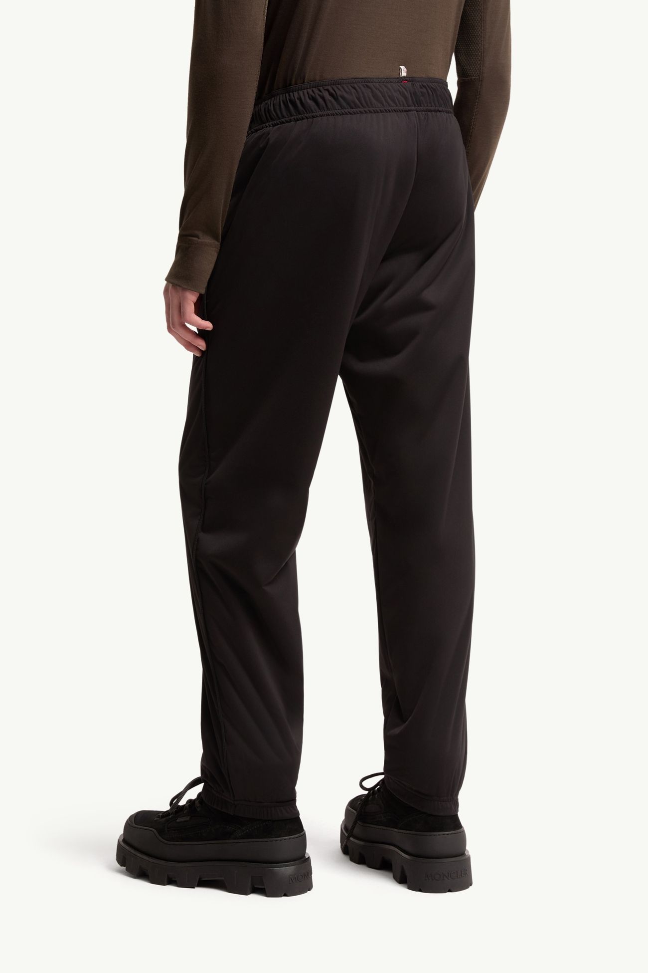 Logo Print Stretch Track Trousers Men Black Moncler 4