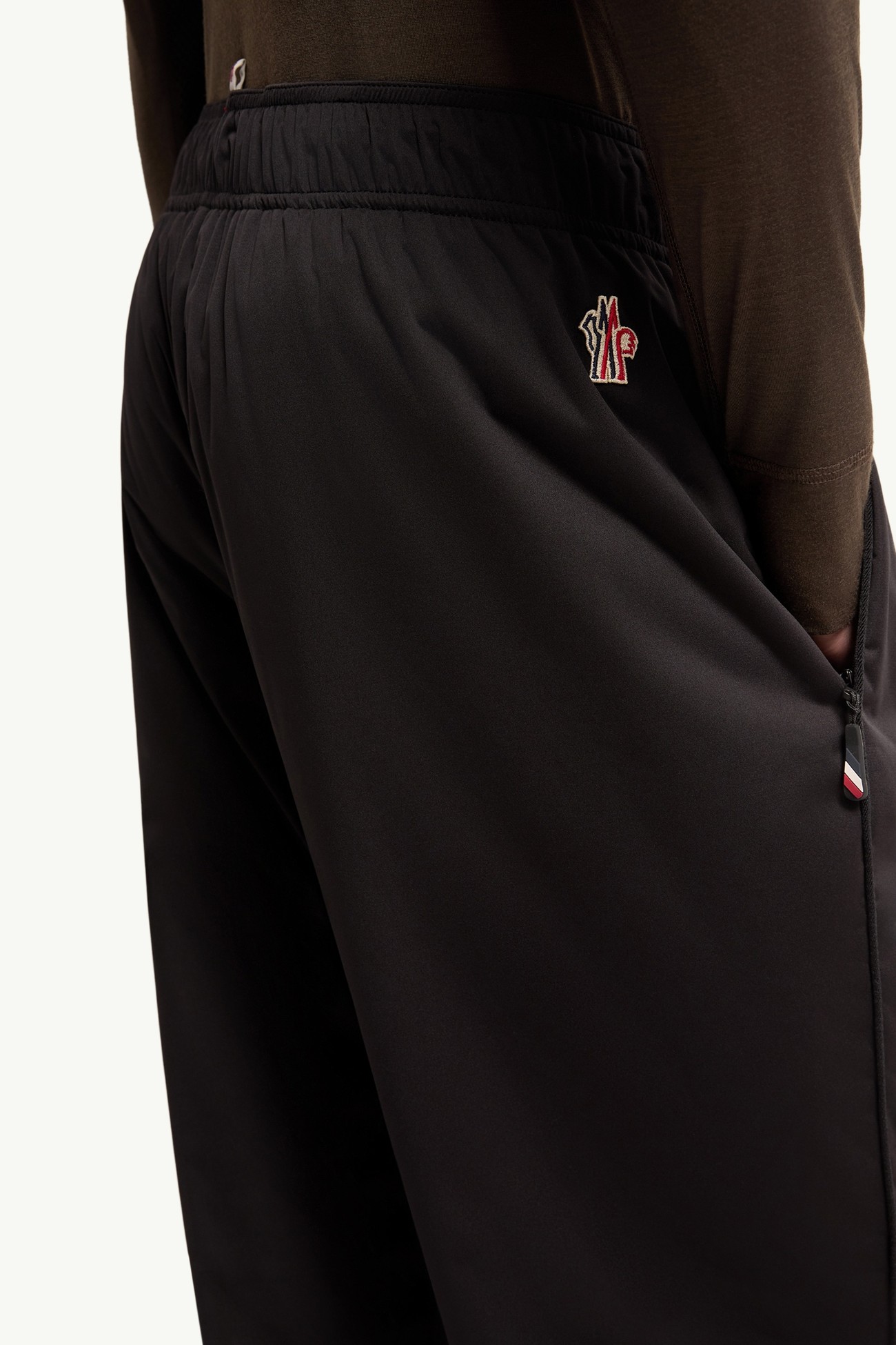 Logo Print Stretch Track Trousers Men Black Moncler 6